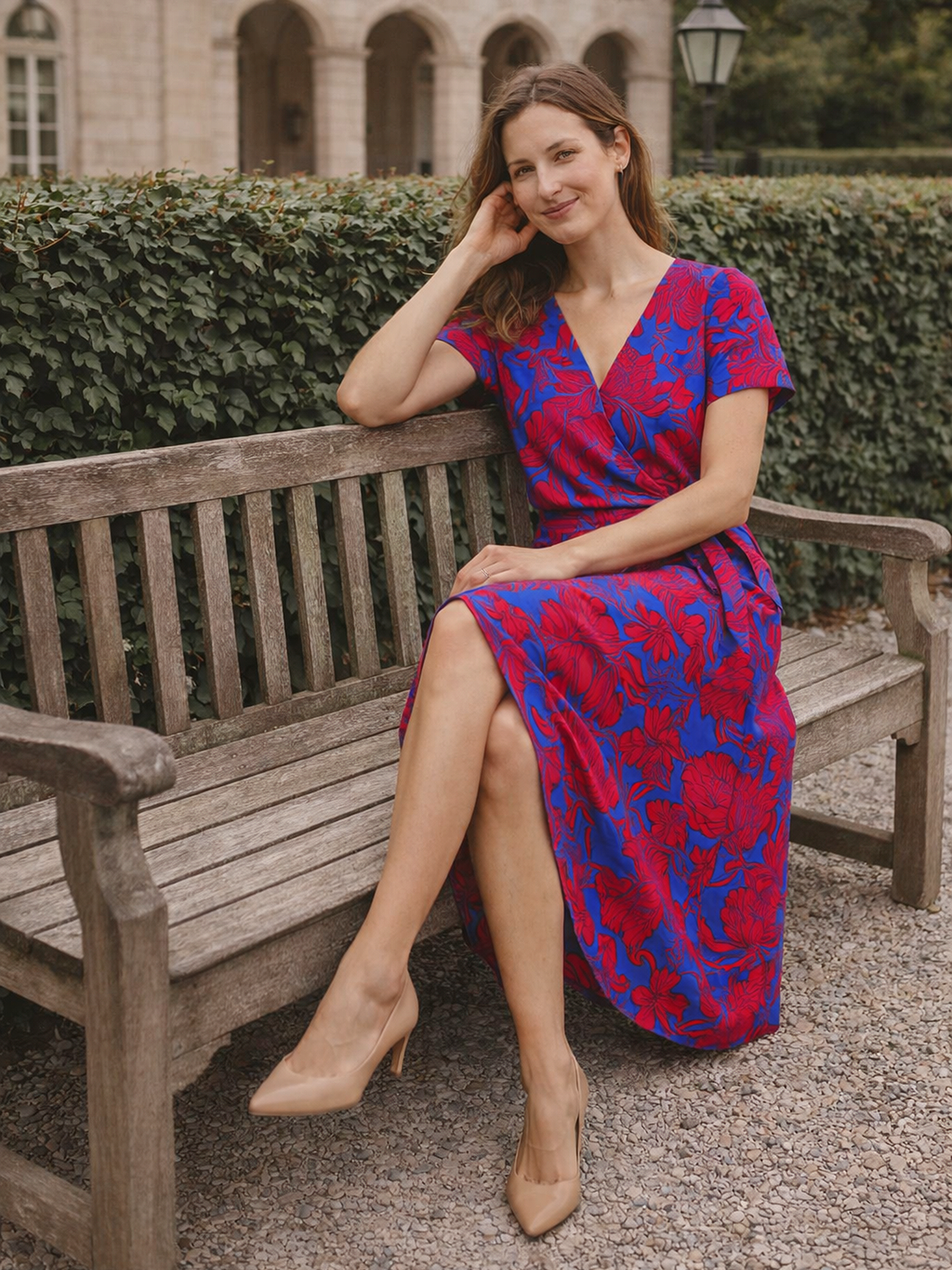 Wickelkleid mit Floralem Muster