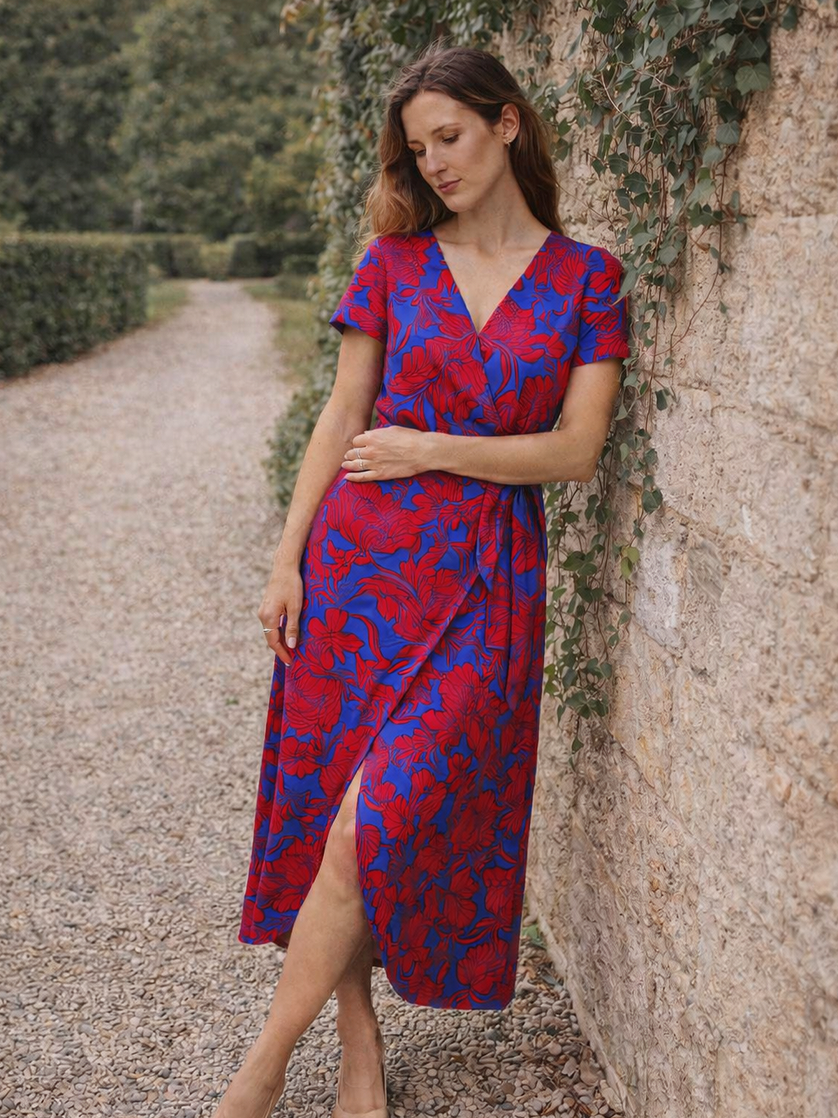 Wickelkleid mit Floralem Muster