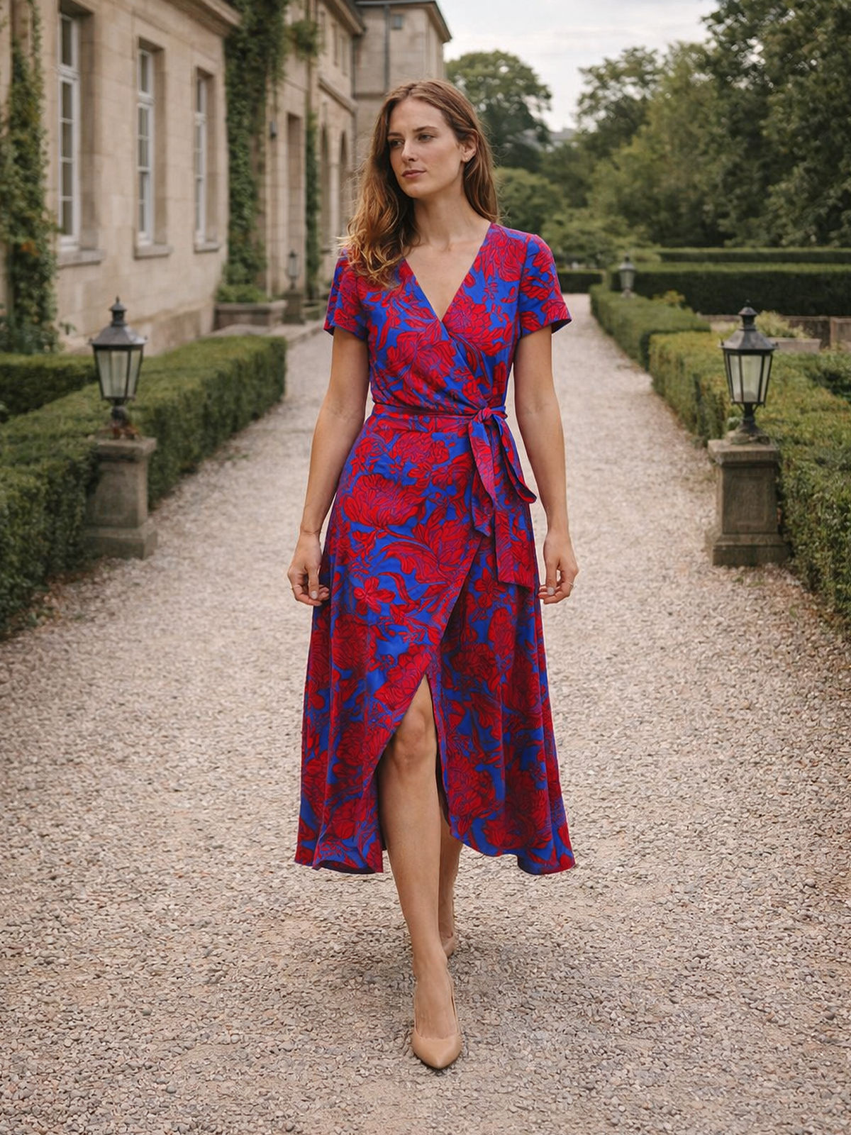 Wickelkleid mit Floralem Muster