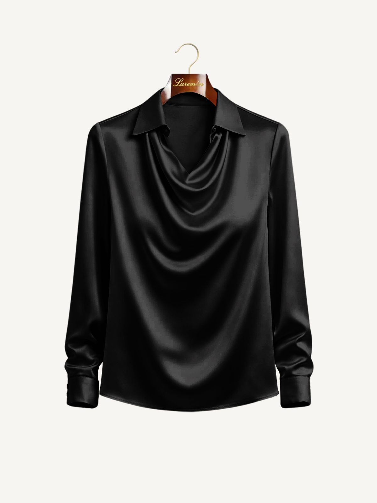 Langarm Bluse Wasserfallausschnitt