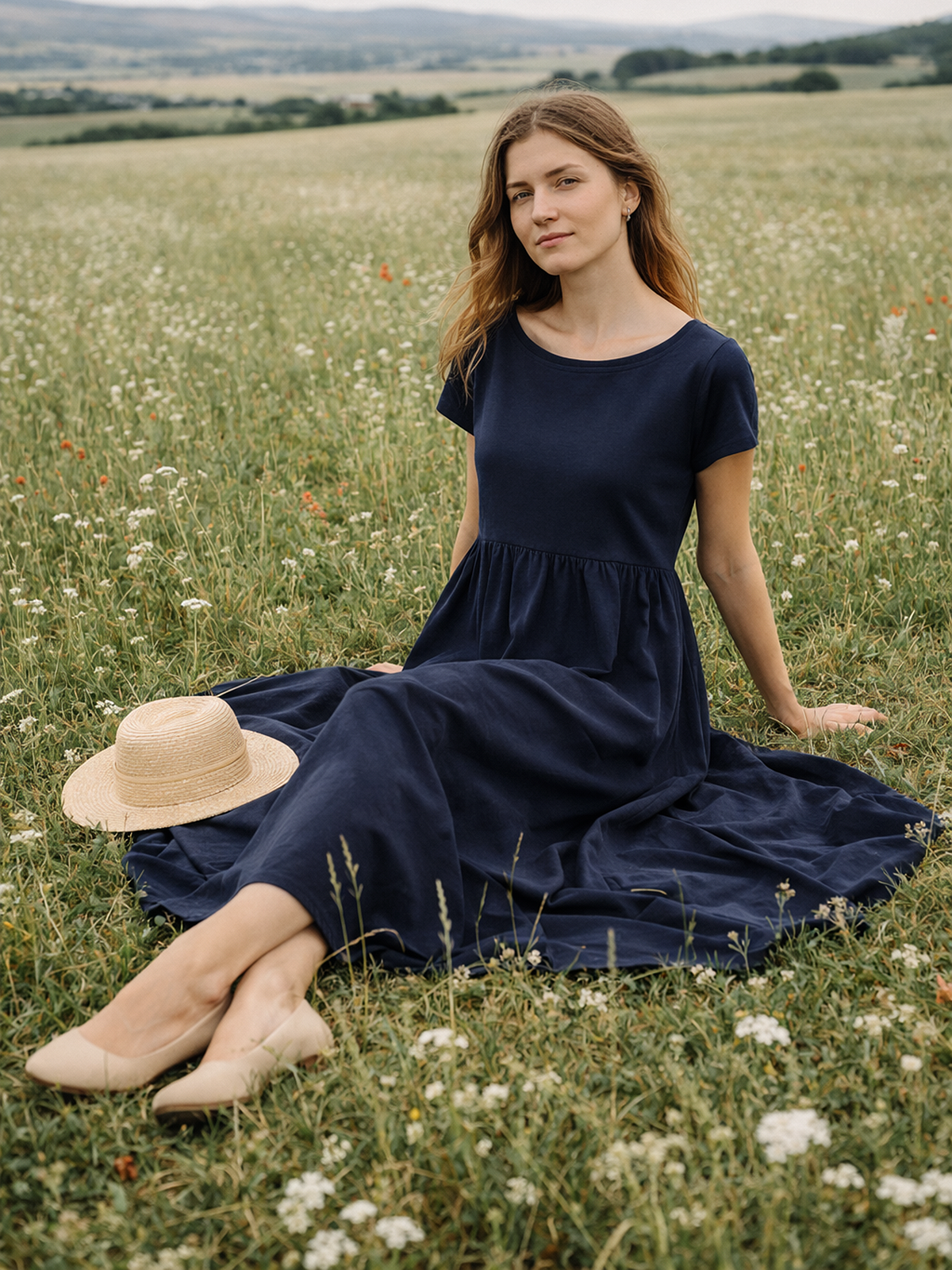 Sommerkleid Rundhalsausschnitt