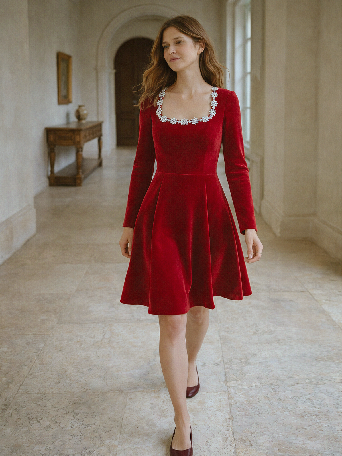 Cocktailkleid Quadratausschnitt