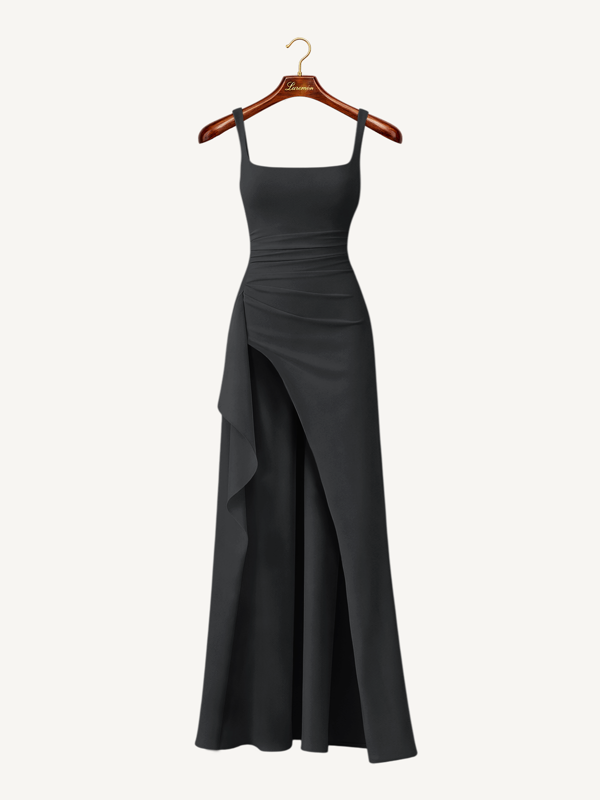 Spaghettiträger Schlitz Maxikleid