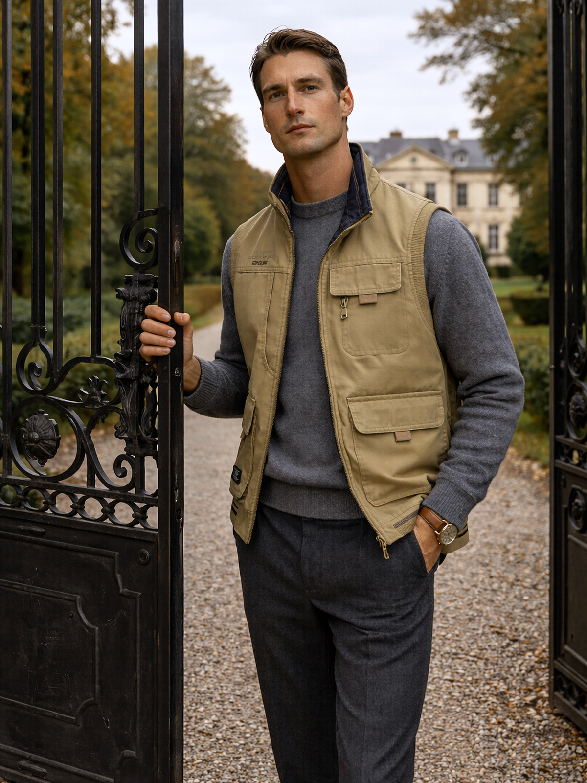 Freizeit Weste Stehkragen