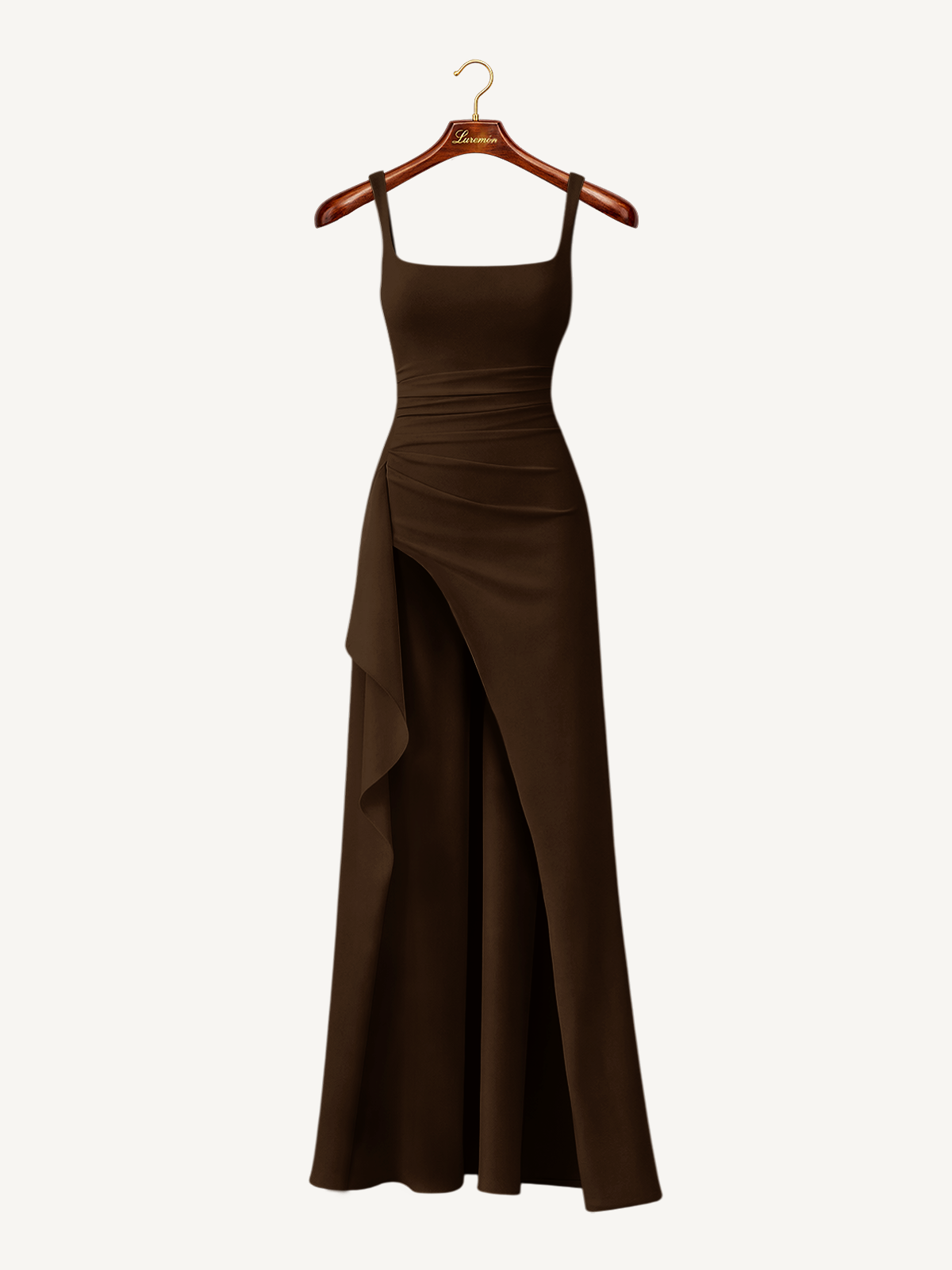 Spaghettiträger Schlitz Maxikleid