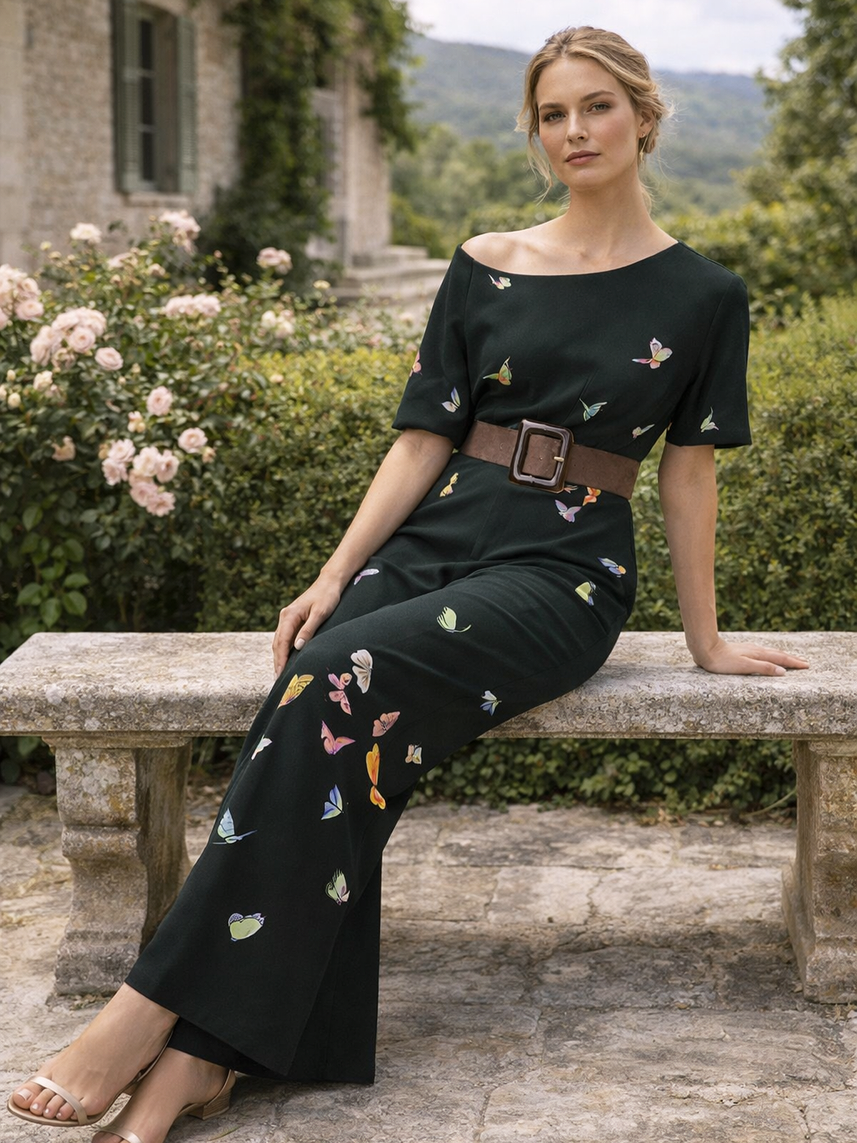 Ein Schulter Jumpsuit weiter Schnitt