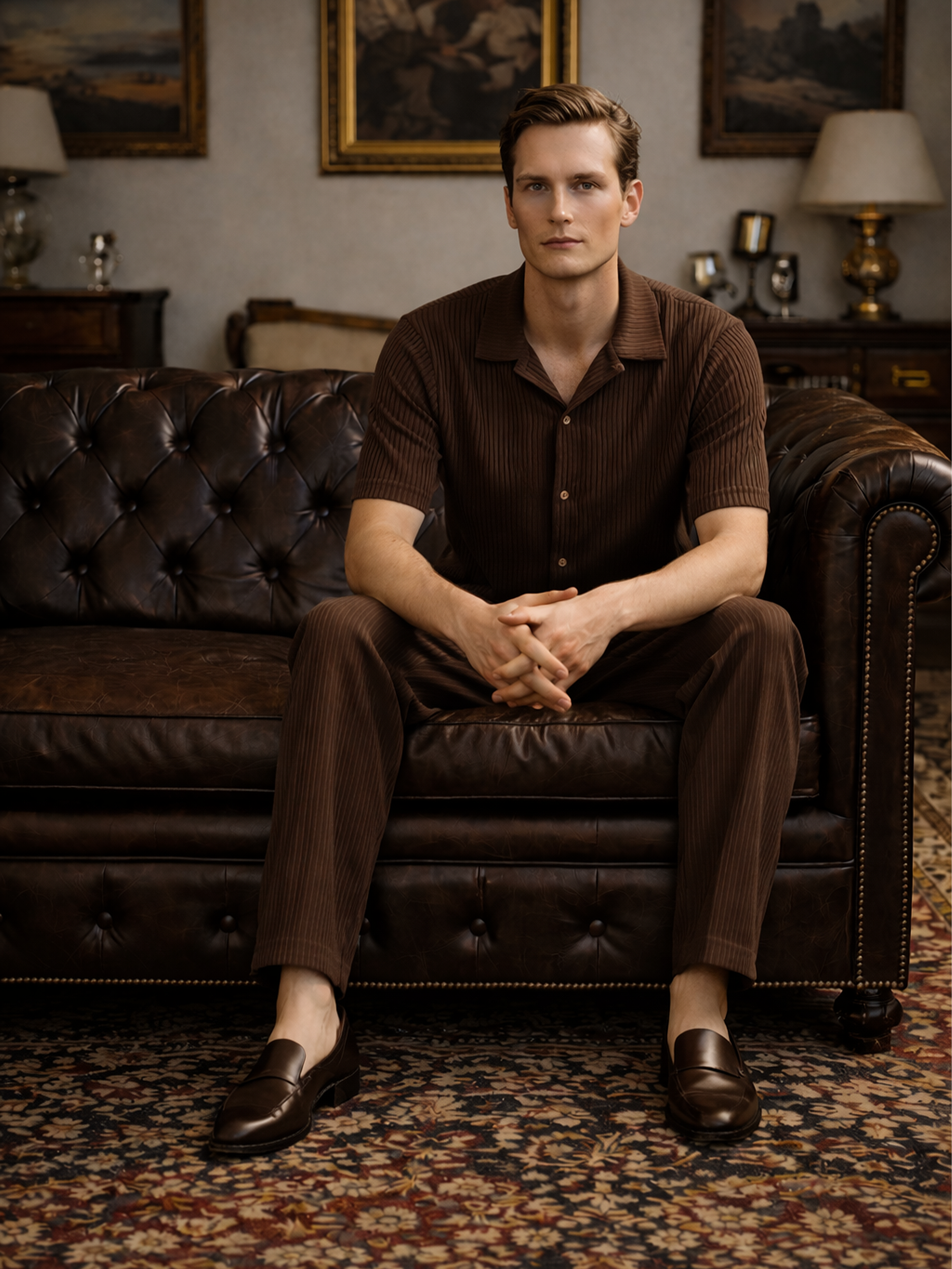 Pleated Autumn Two-Piece Set