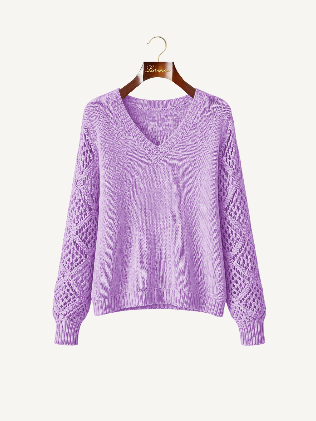 V-Ausschnitt Feinstruktur Pullover