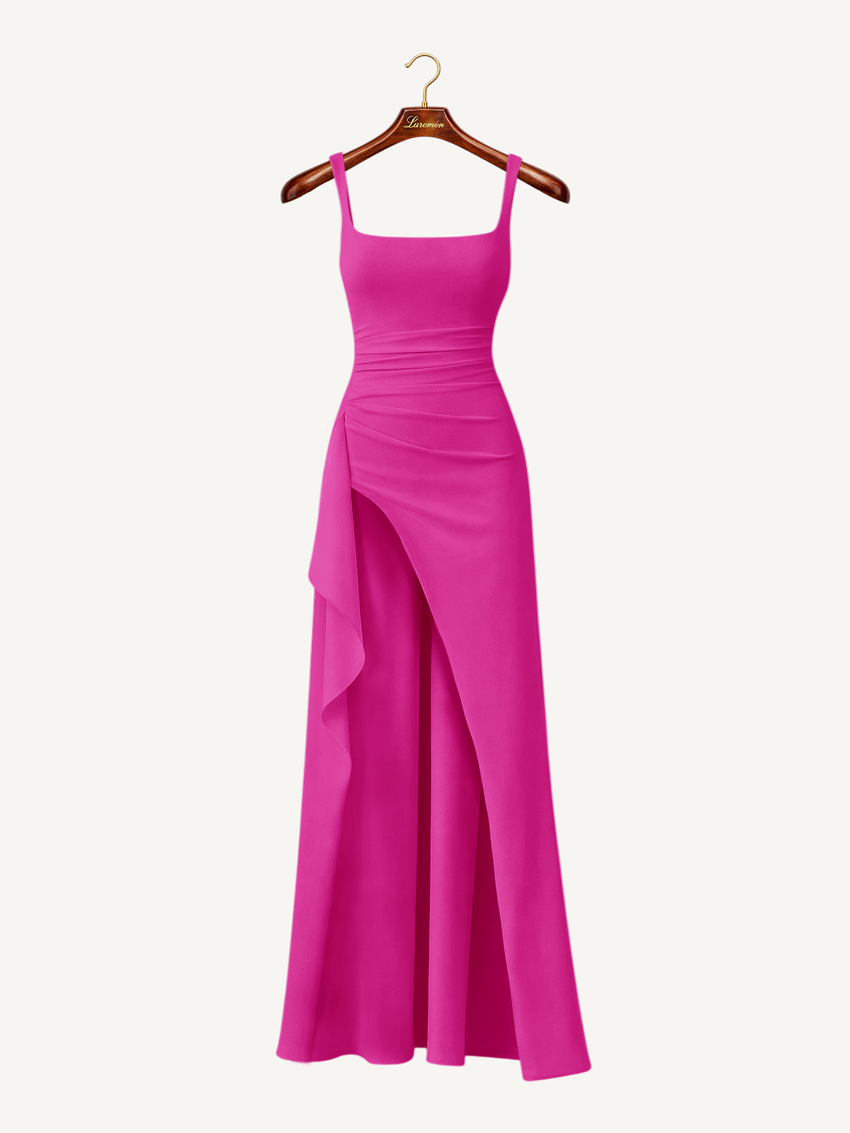 Spaghettiträger Schlitz Maxikleid
