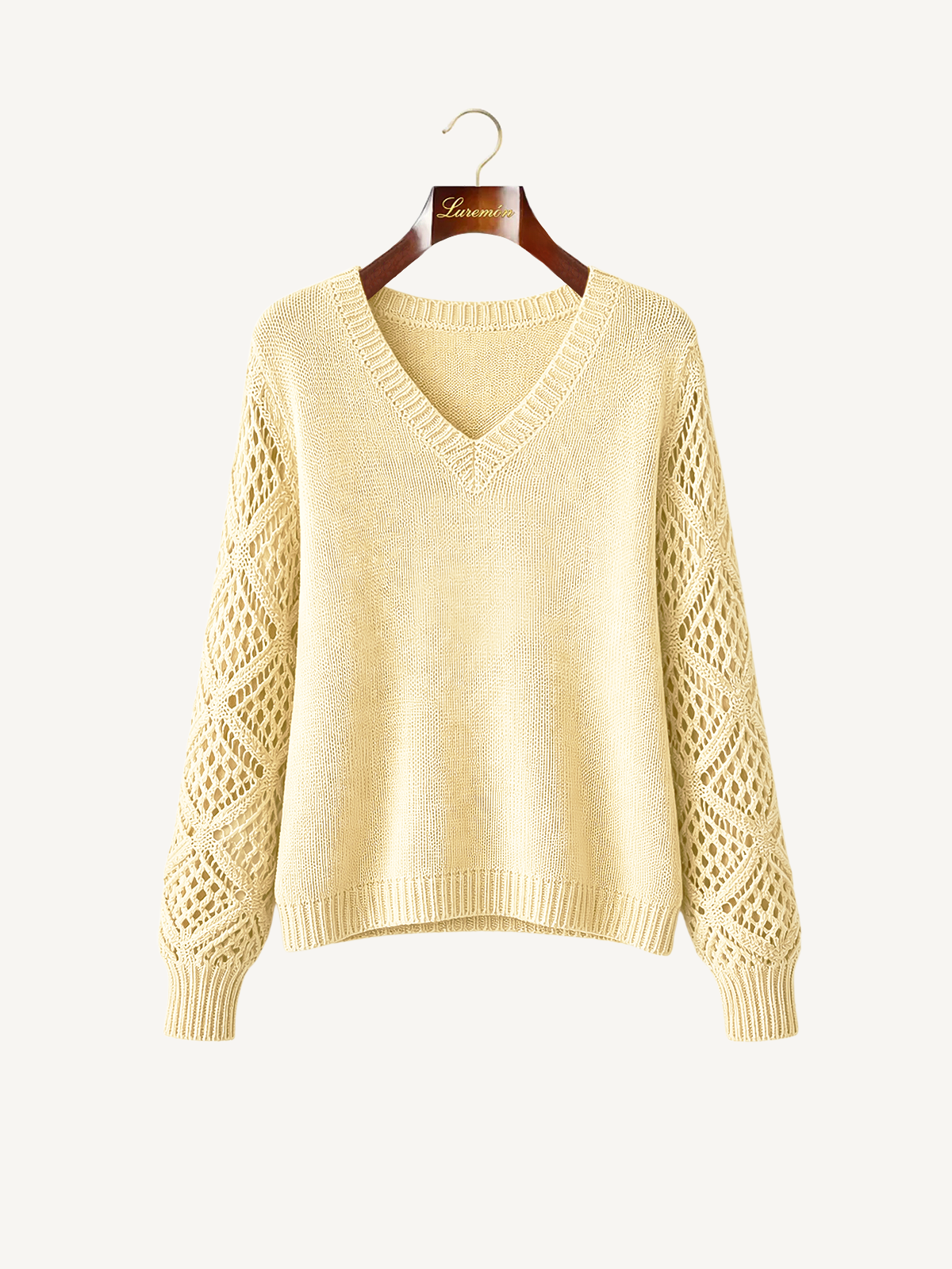 V-Ausschnitt Feinstruktur Pullover