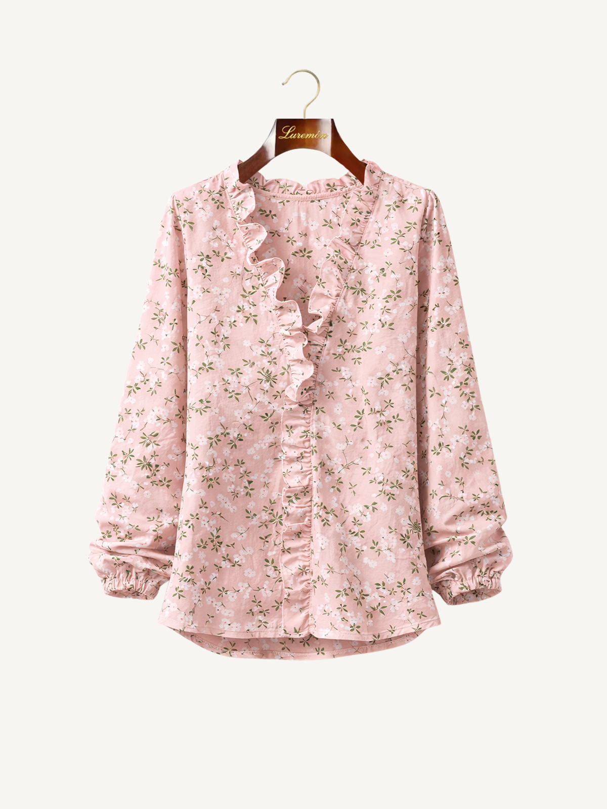 Langarm Bluse mit Volant