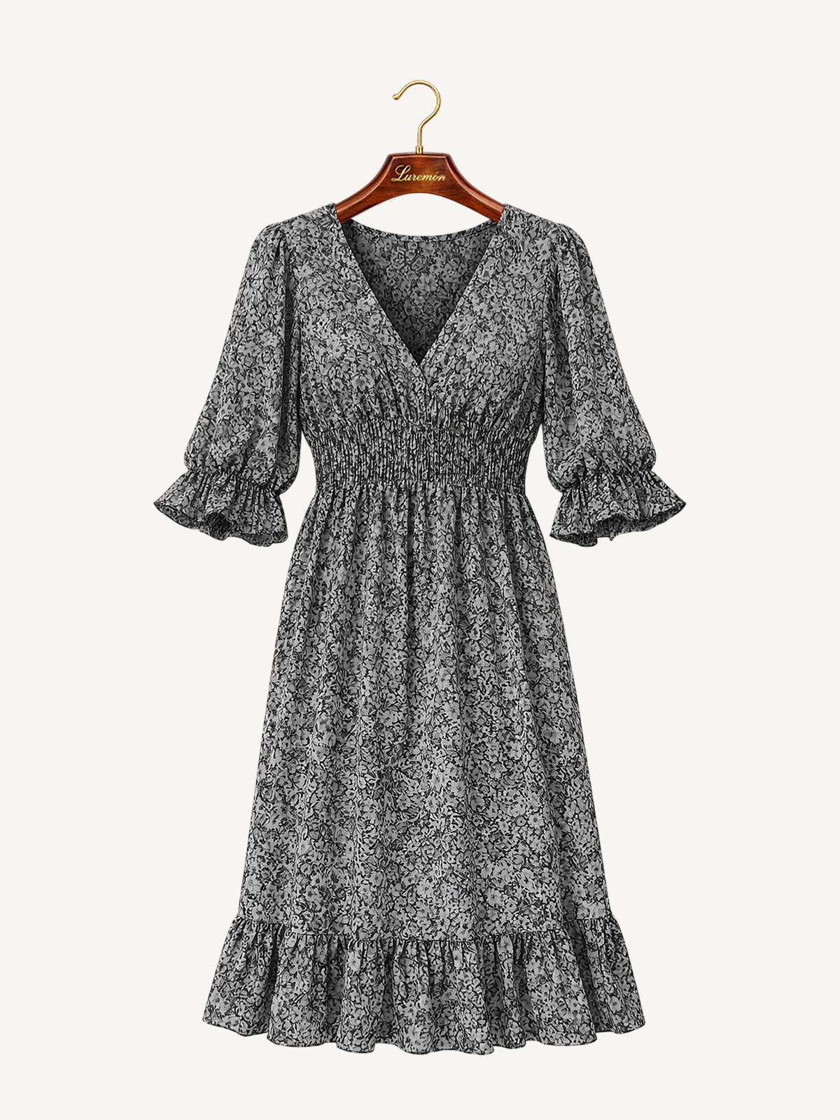 Floral Muster V Ausschnitt Sommerkleid