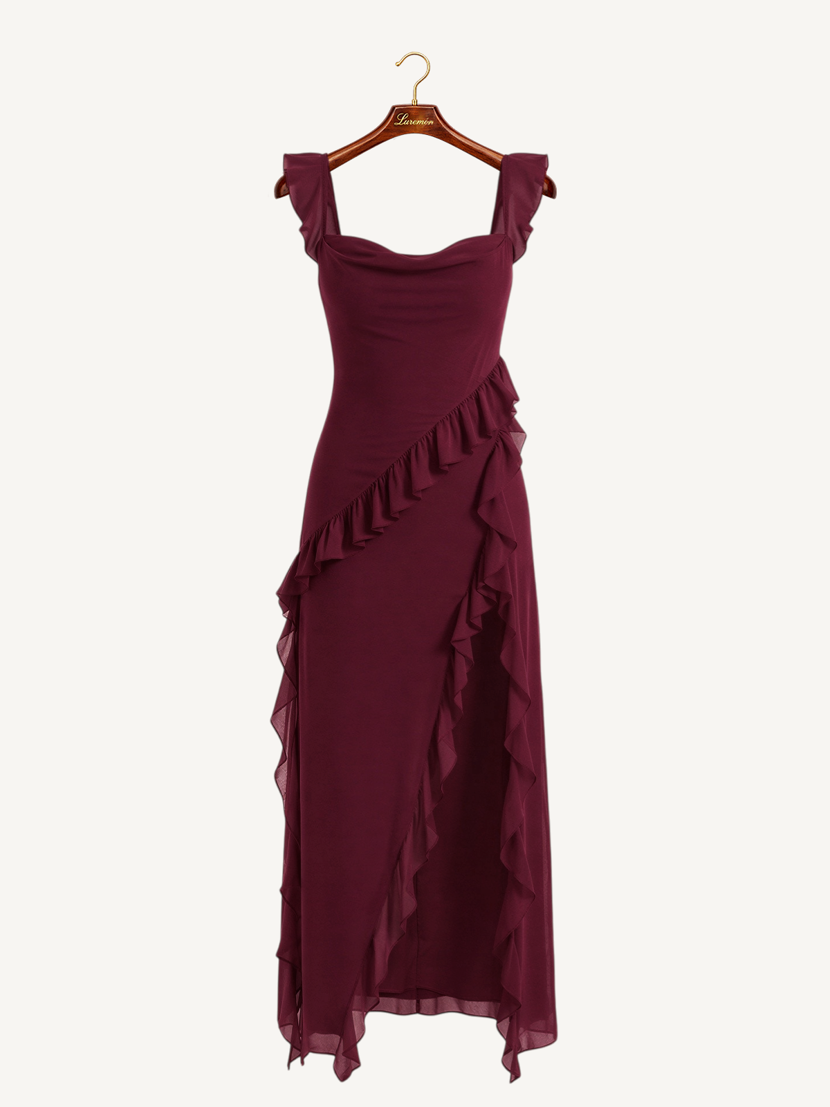 Maxikleid mit Rüschen Schnitt