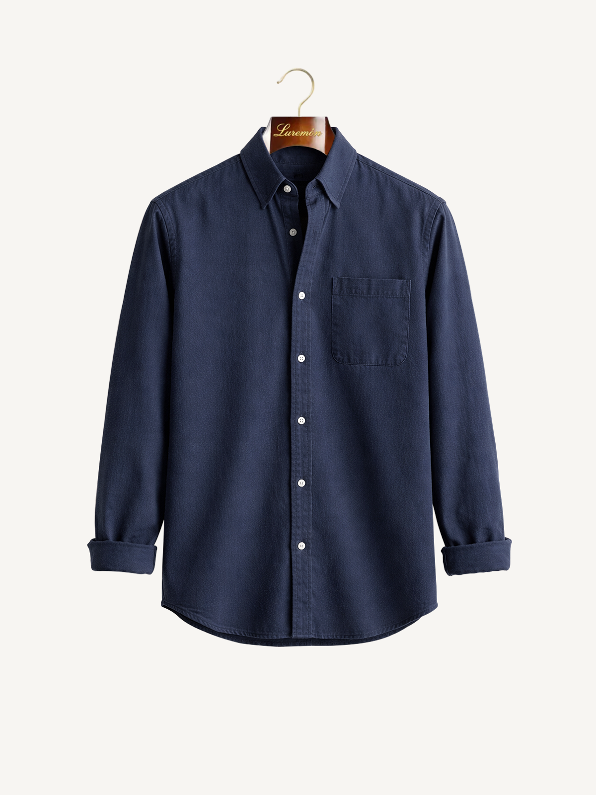 Long-sleeve shirt with button placket