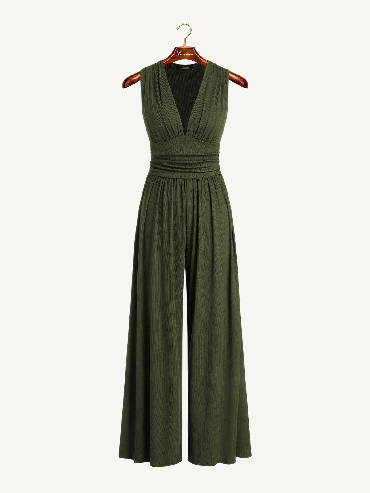 V Ausschnitt Weitbein Jumpsuit