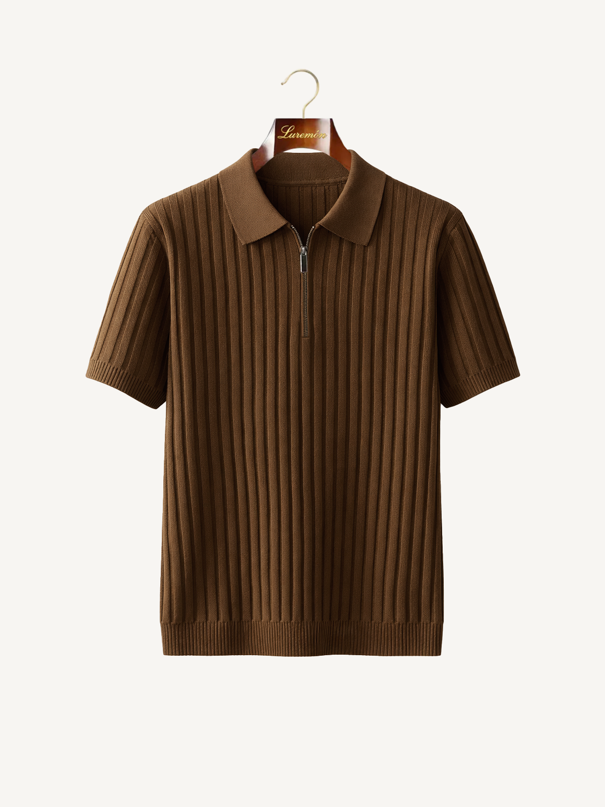 Short Sleeve Polo Shirt with Zipper