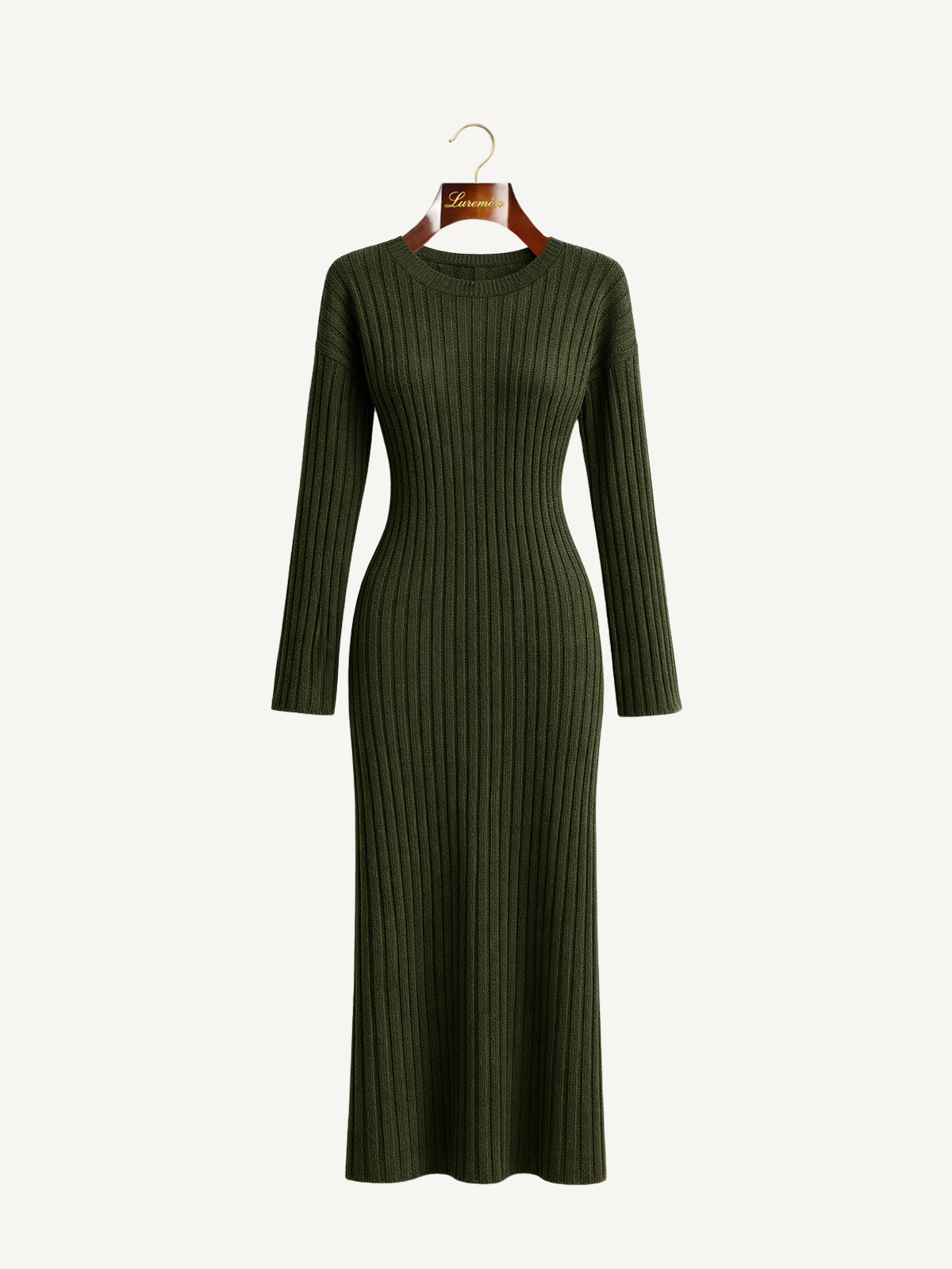 Körpernahes Rundhals Midikleid