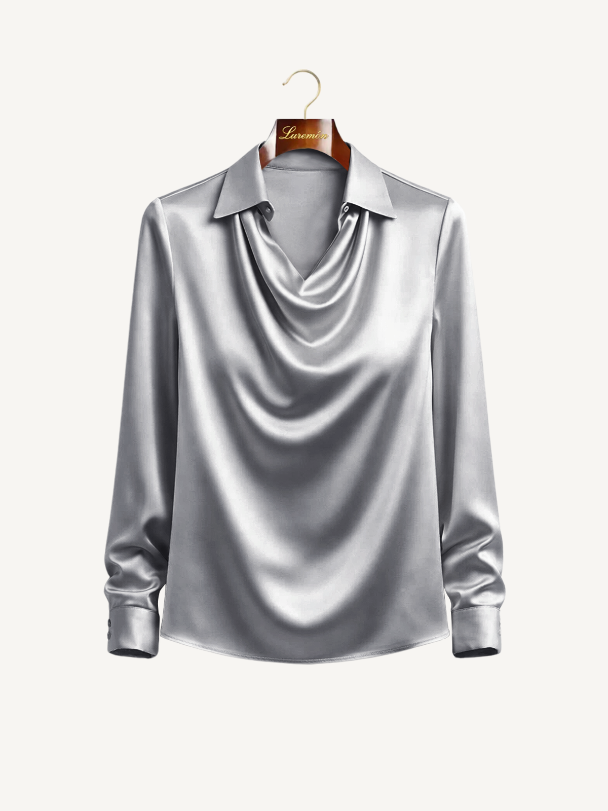 Langarm Bluse Wasserfallausschnitt