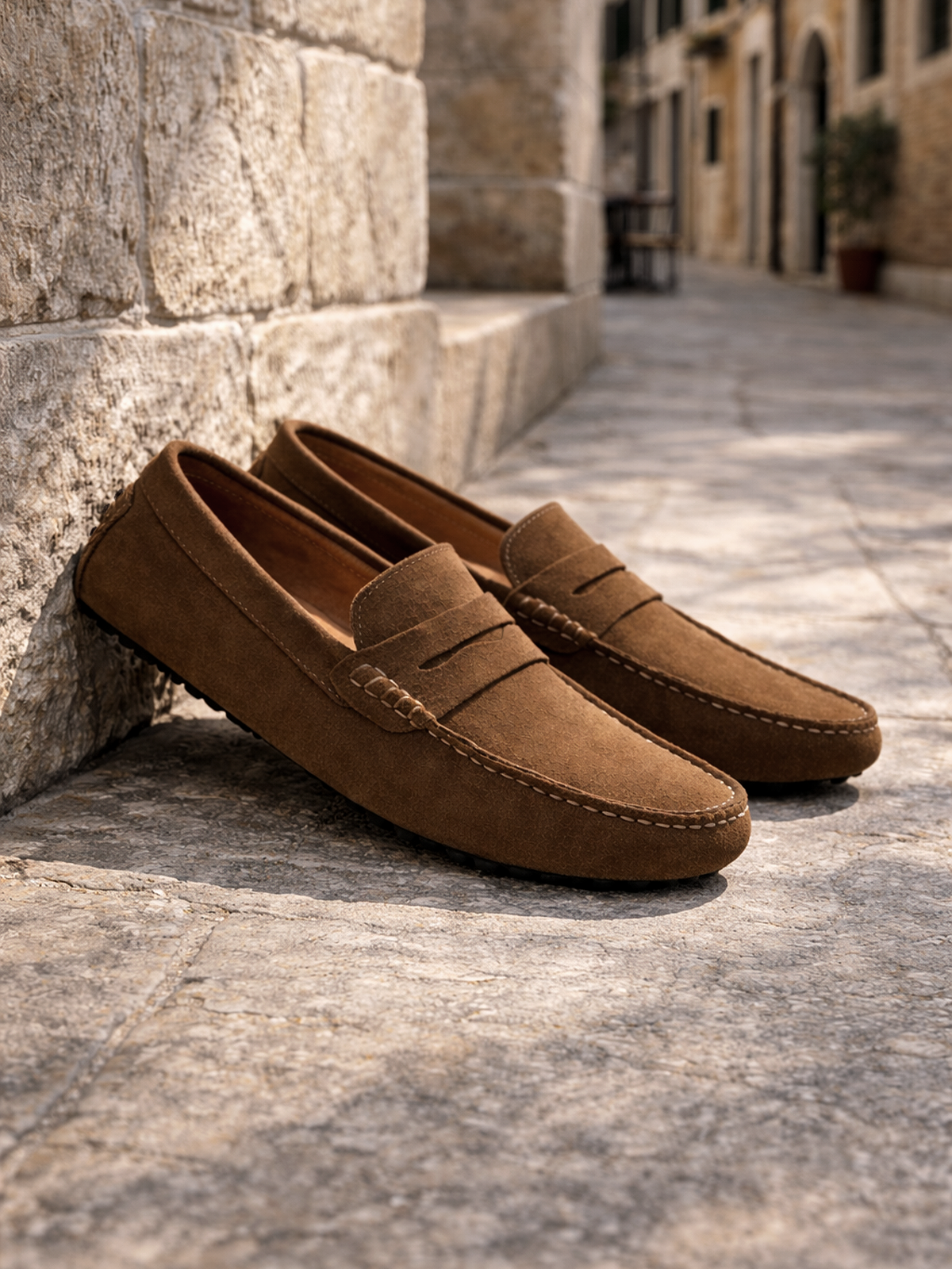 Suede Driver Loafers