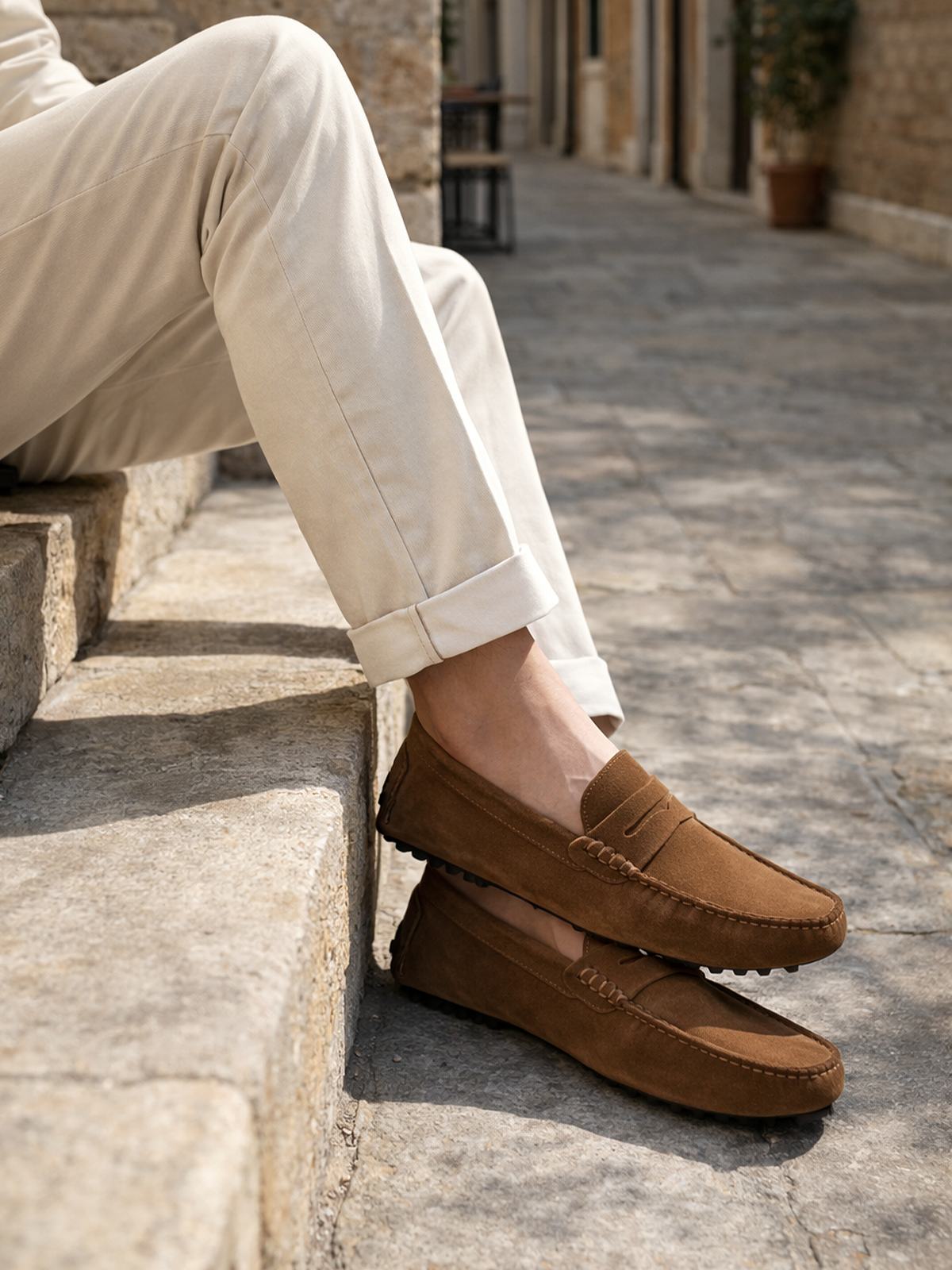 Suede Driver Loafers