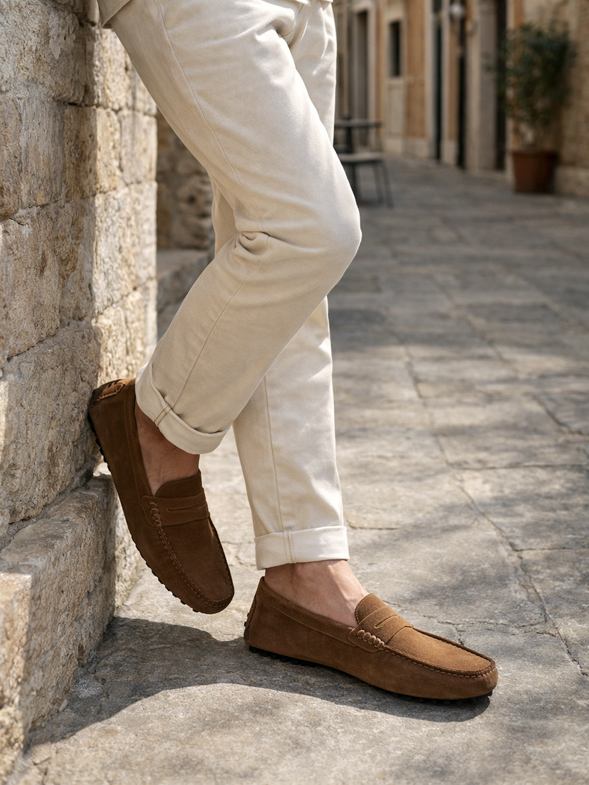 Suede Driver Loafers
