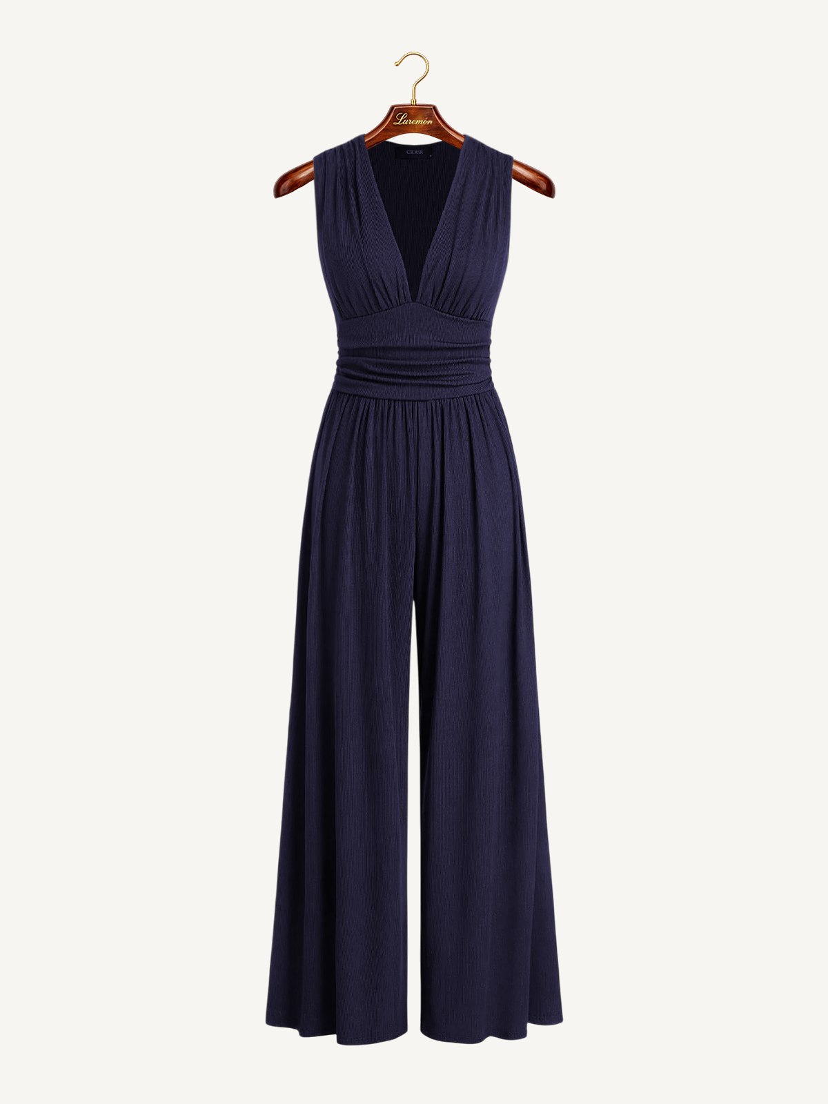 V Ausschnitt Weitbein Jumpsuit