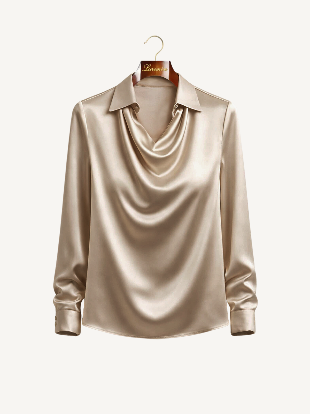 Langarm Bluse Wasserfallausschnitt