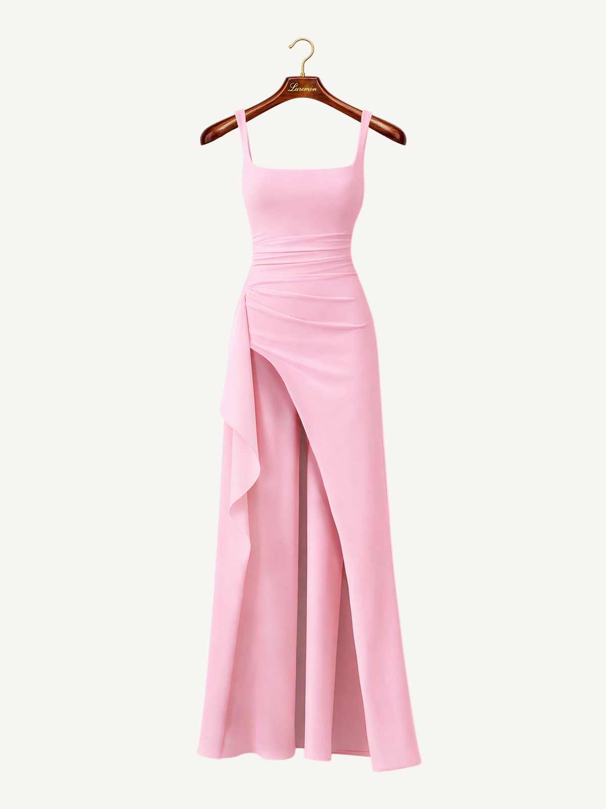 Spaghettiträger Schlitz Maxikleid