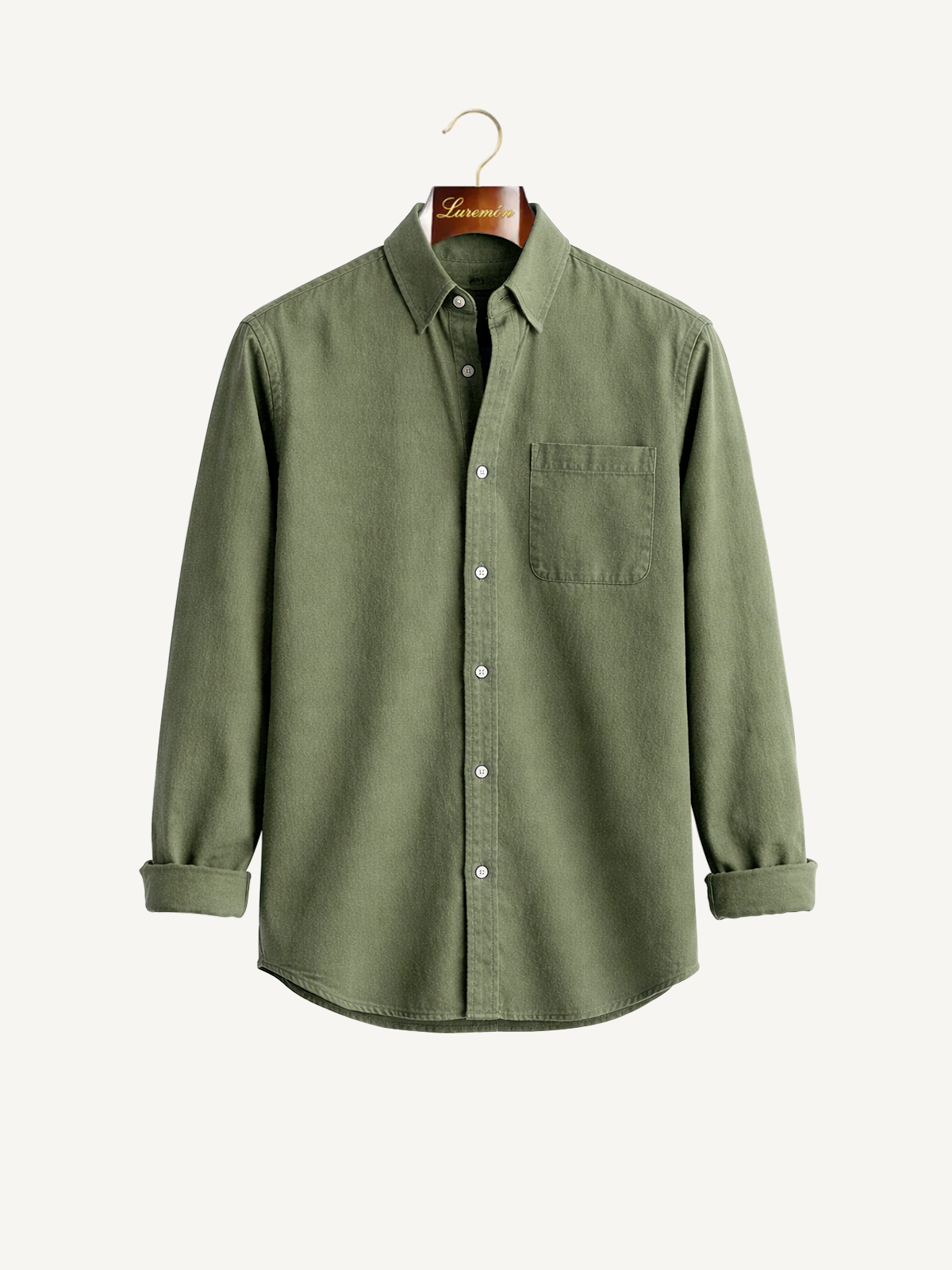 Long-sleeve shirt with button placket