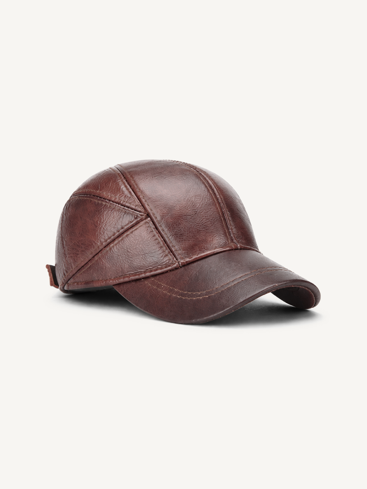 Leather cap in classic cut