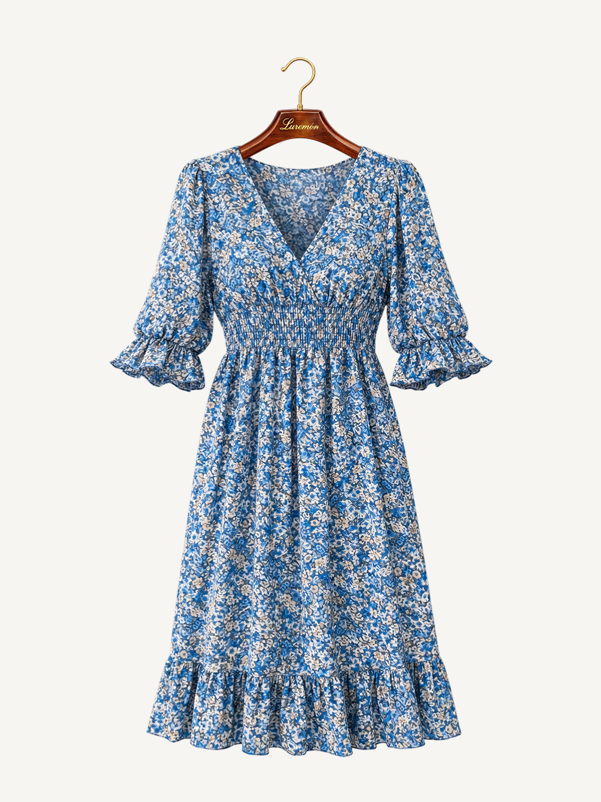 Floral Muster V Ausschnitt Sommerkleid
