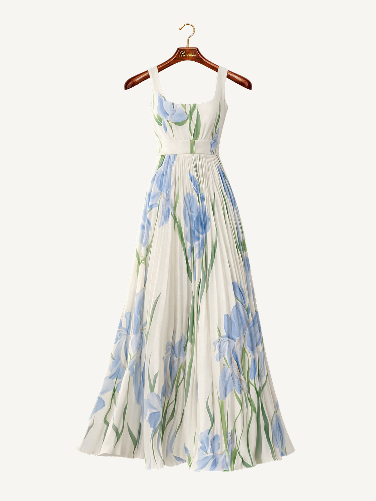 Florales Plissee Maxikleid