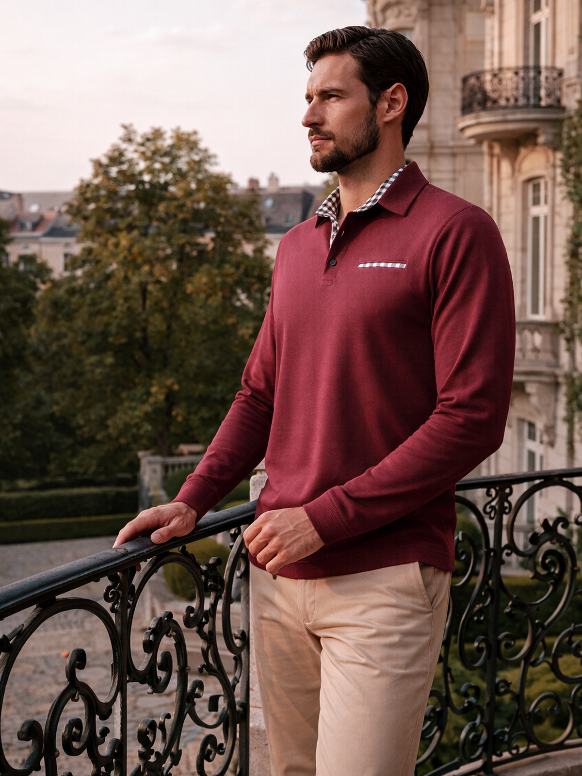 Poloshirt Langarm mit Kragen