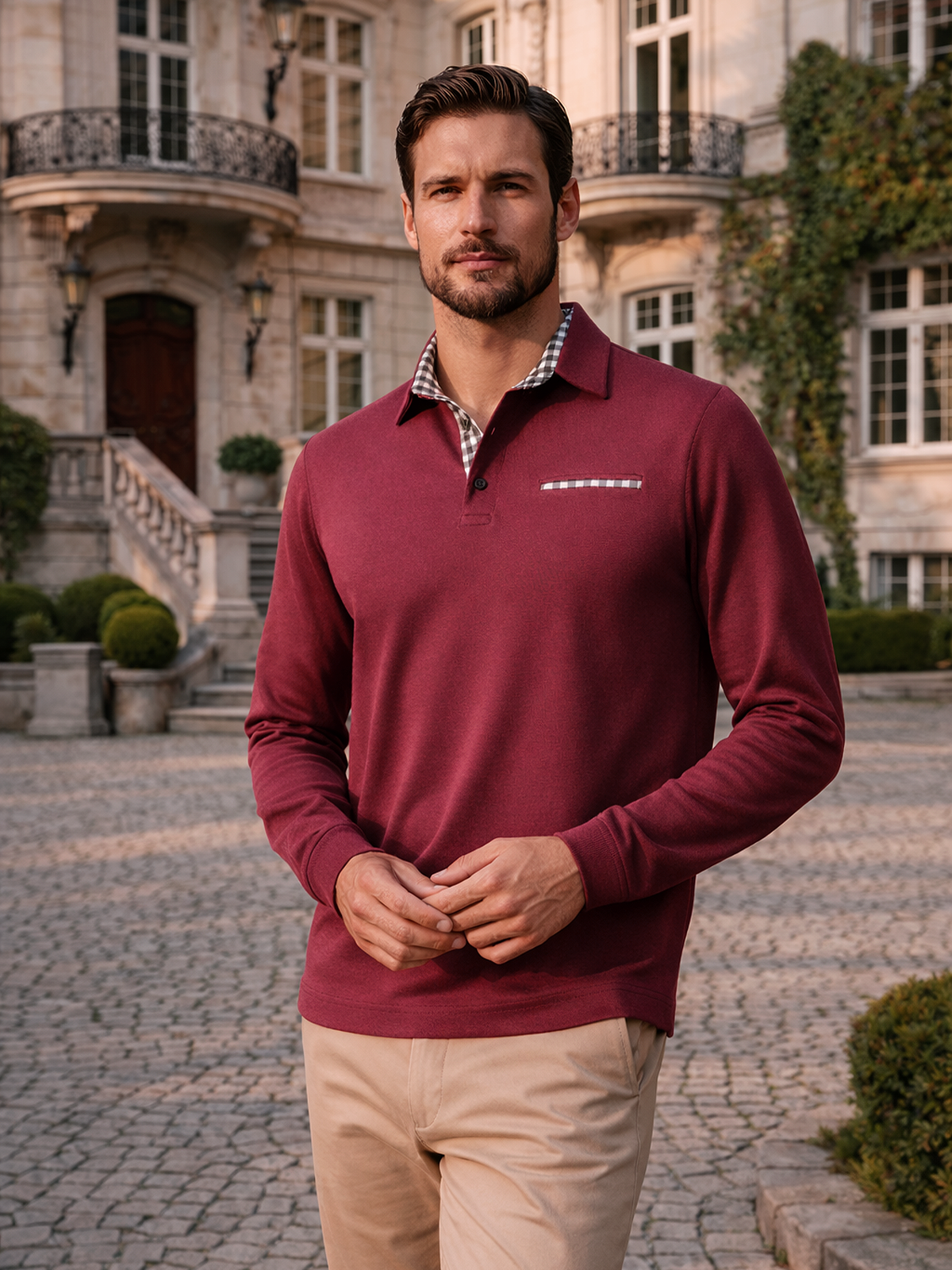 Poloshirt Langarm mit Kragen