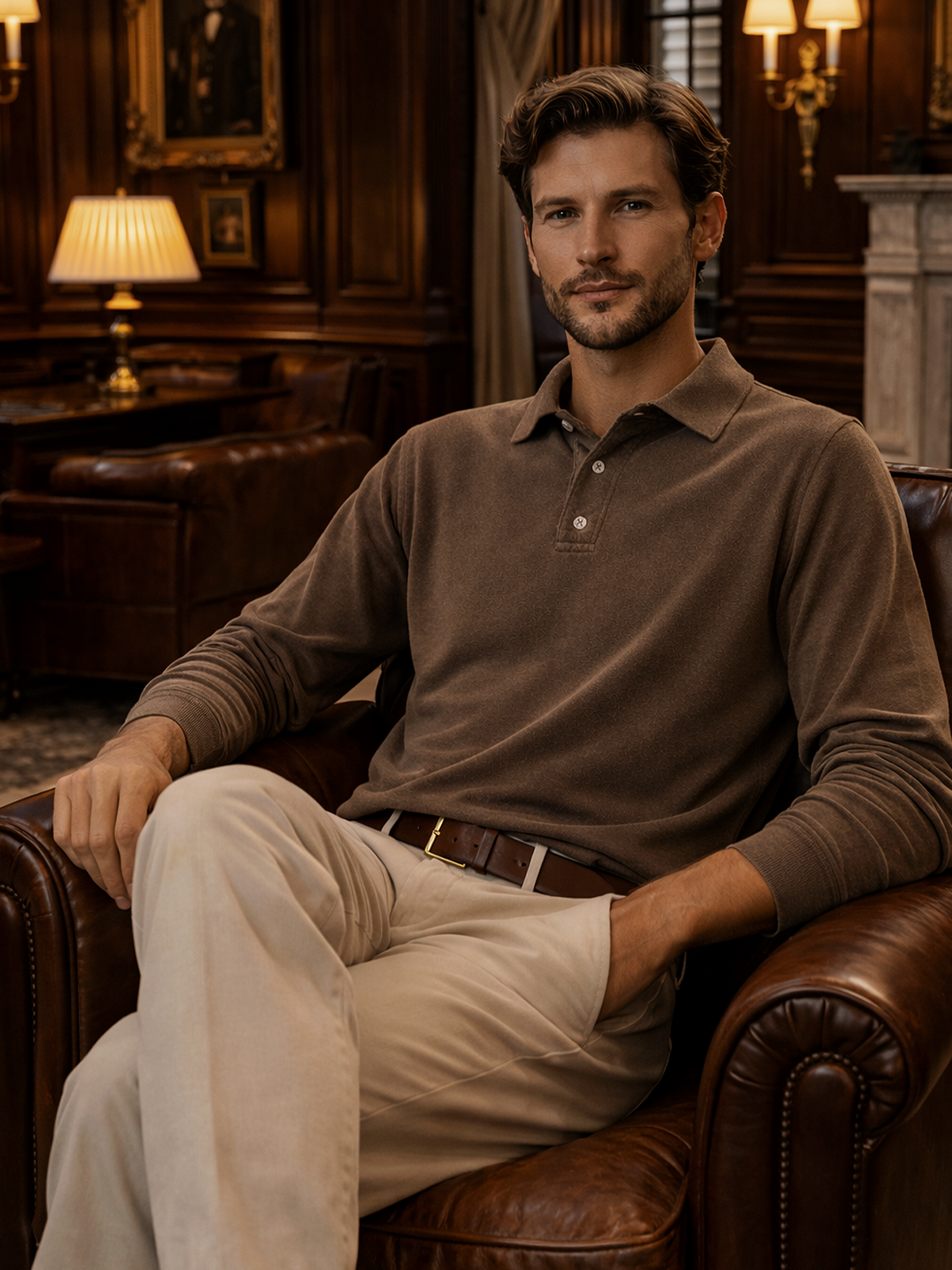 Long Sleeve Polo Shirt Casual Style