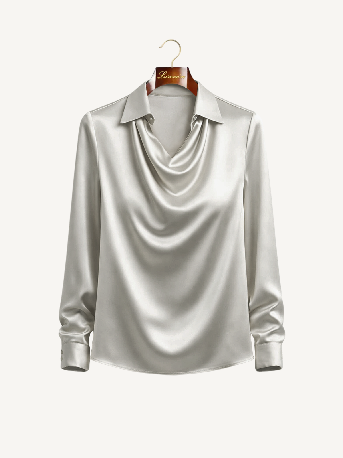 Langarm Bluse Wasserfallausschnitt