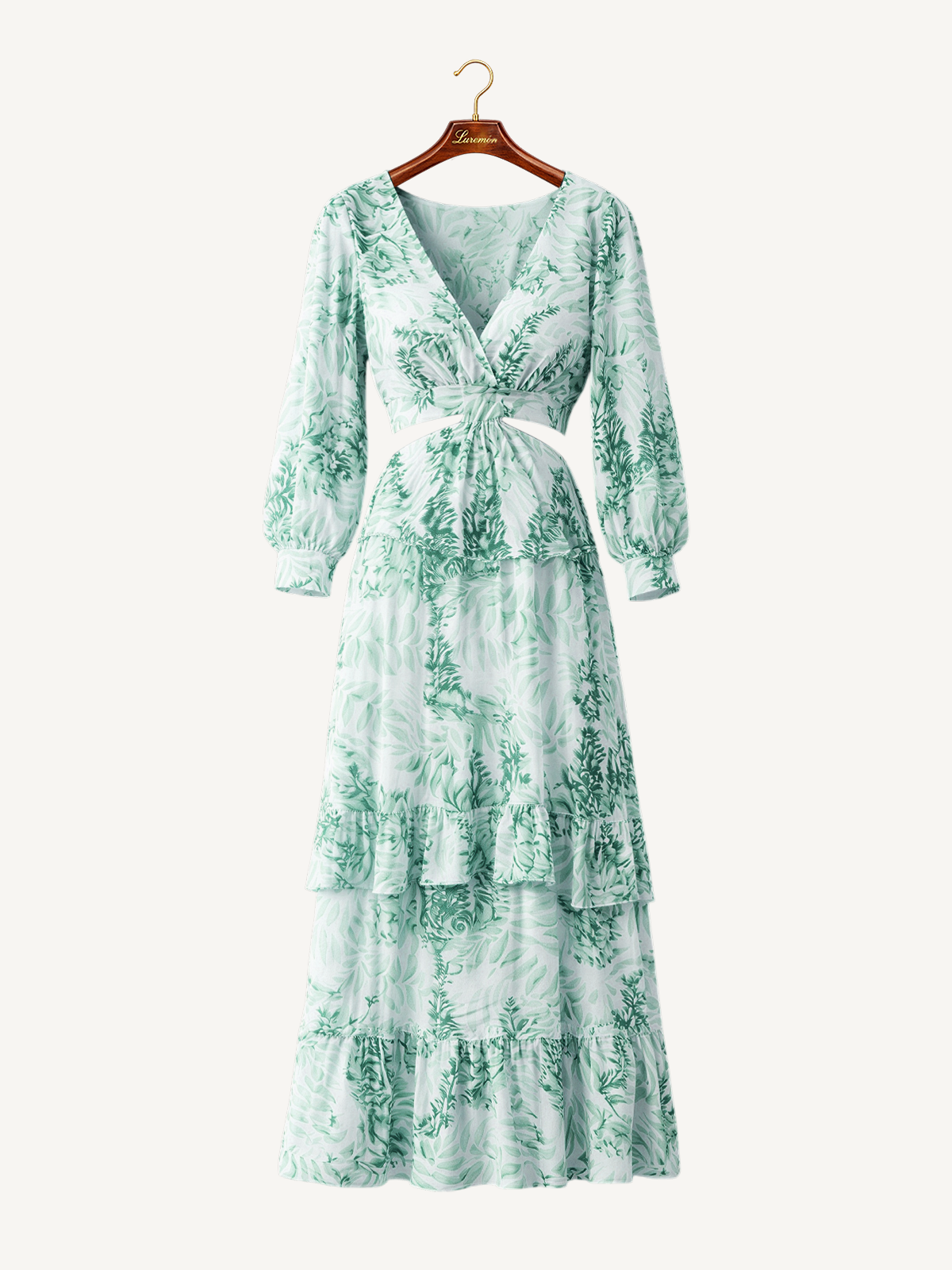 Maxikleid Taillenband Rüschen