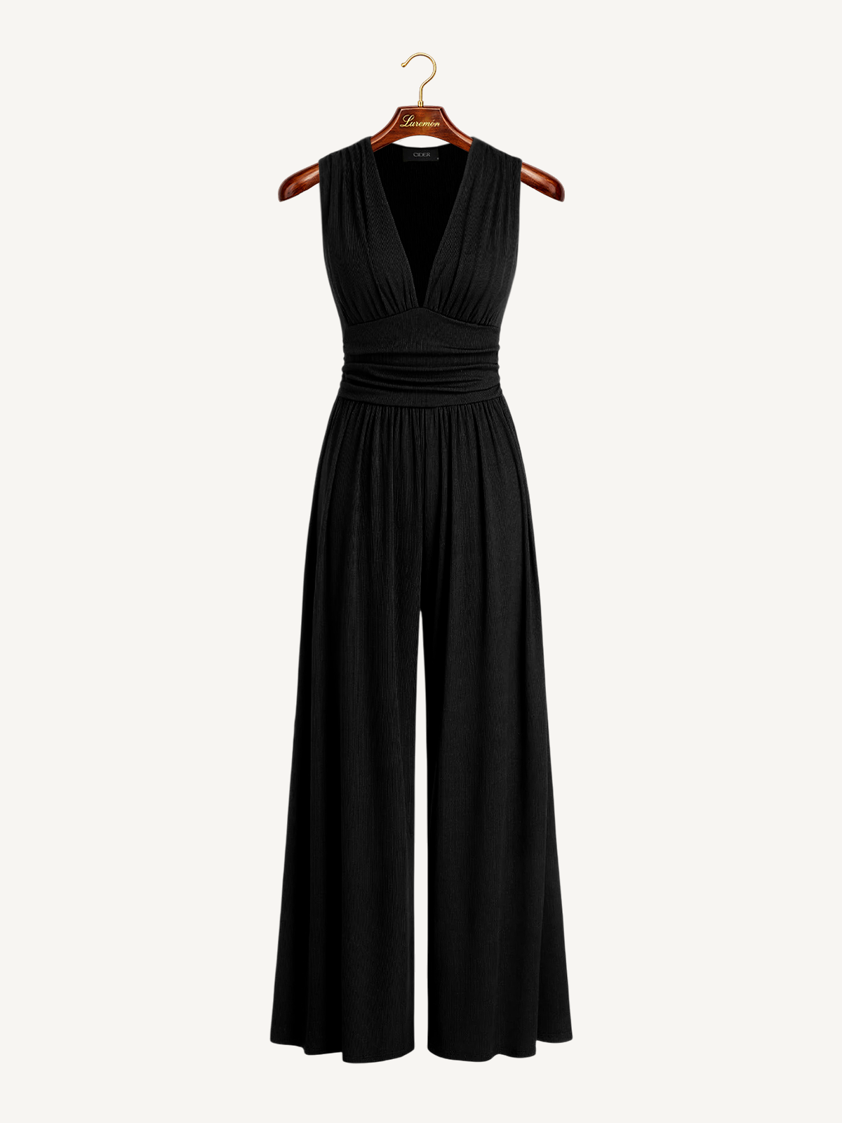 V Ausschnitt Weitbein Jumpsuit