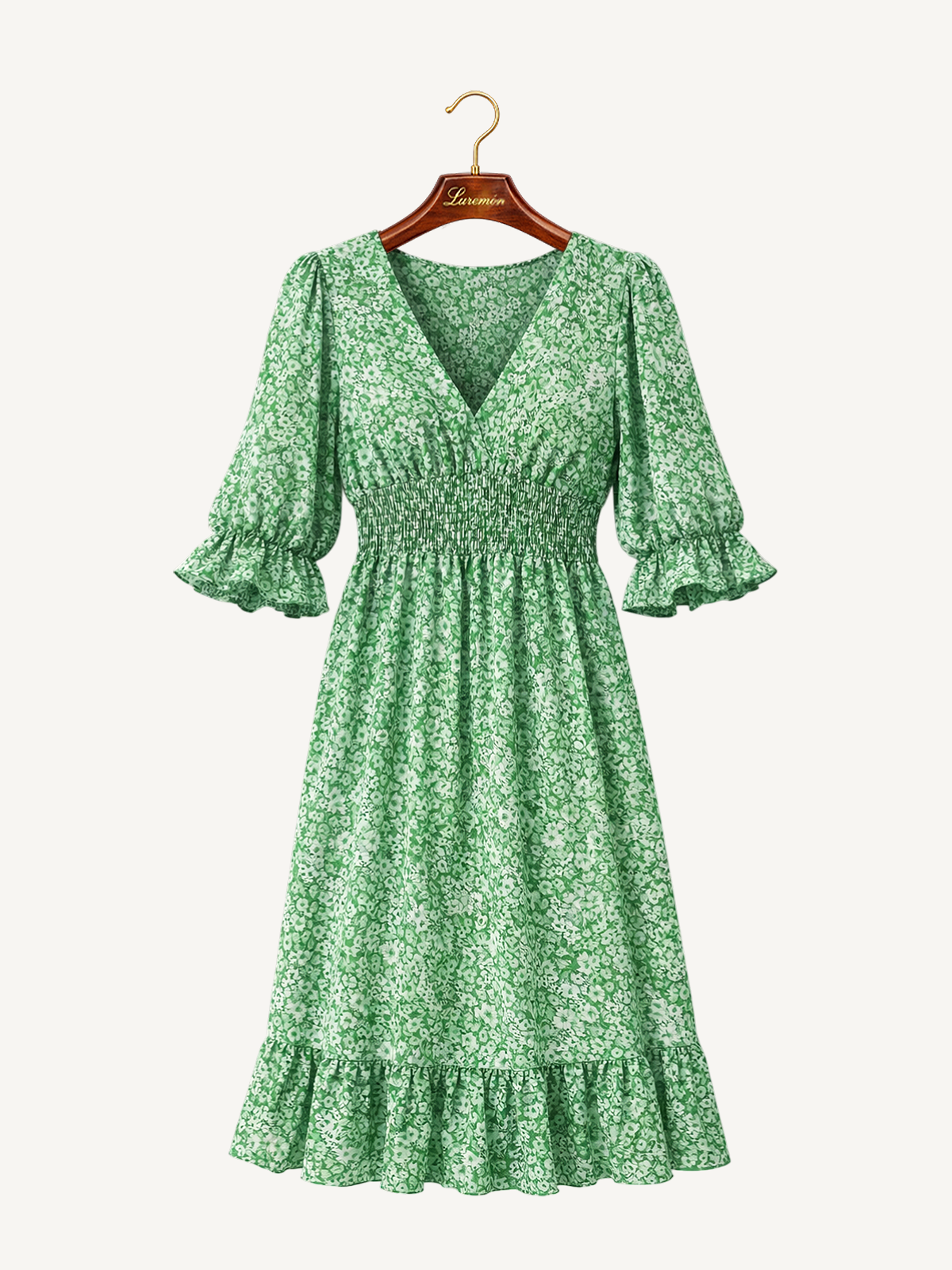 Floral Muster V Ausschnitt Sommerkleid