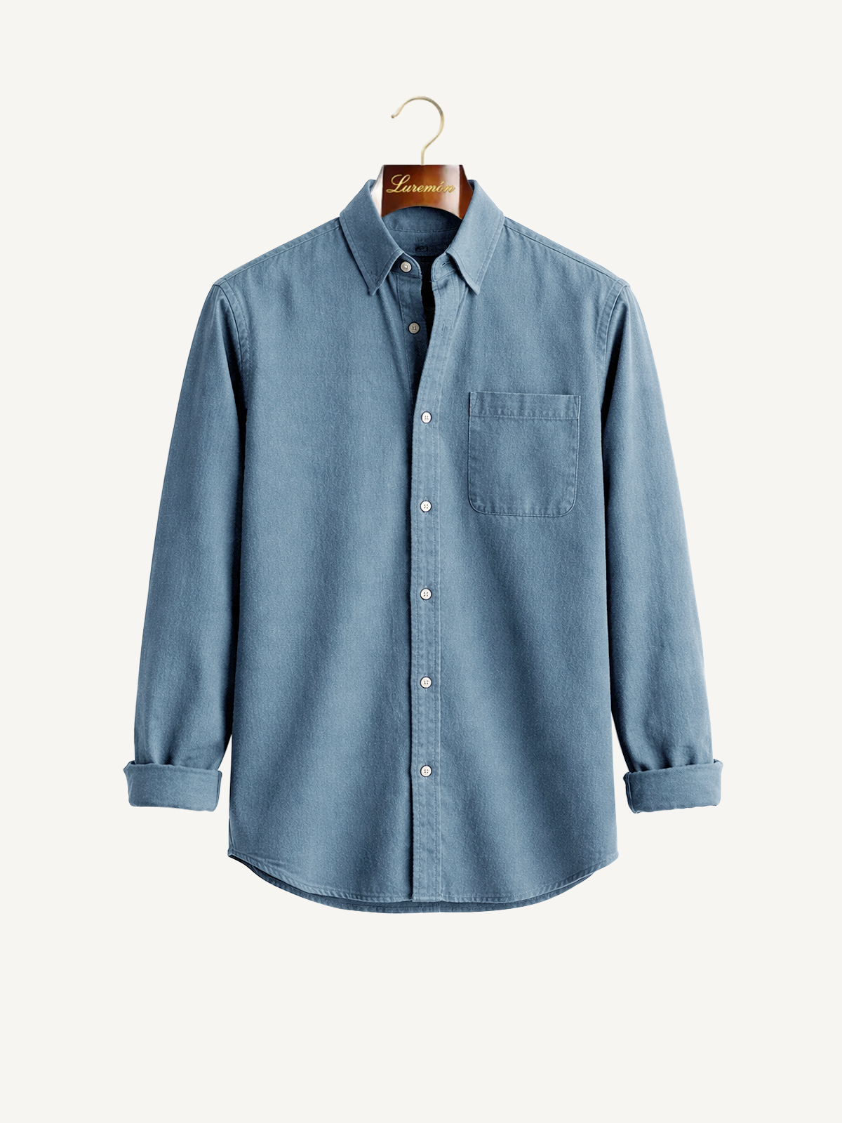 Long-sleeve shirt with button placket