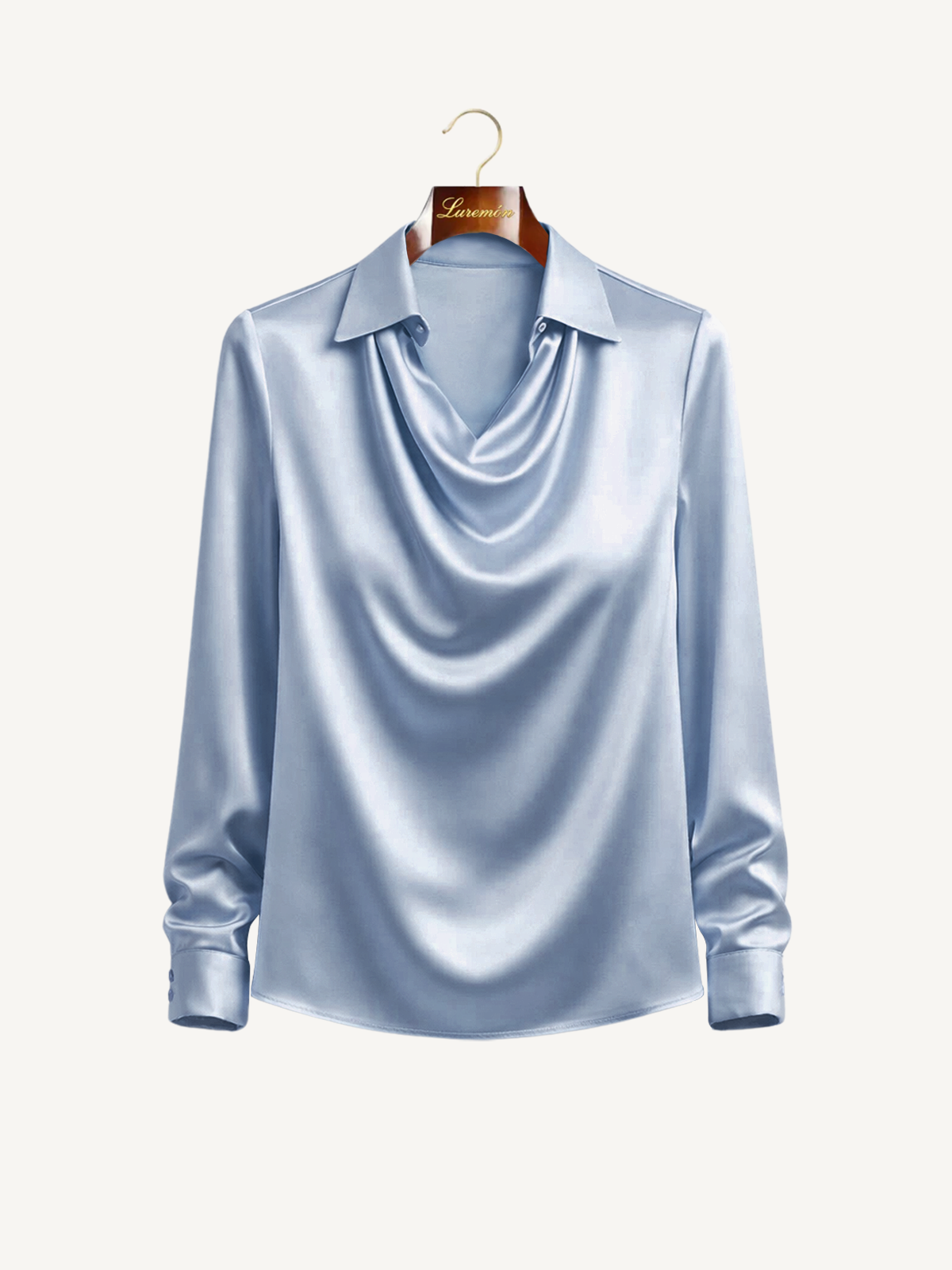 Langarm Bluse Wasserfallausschnitt