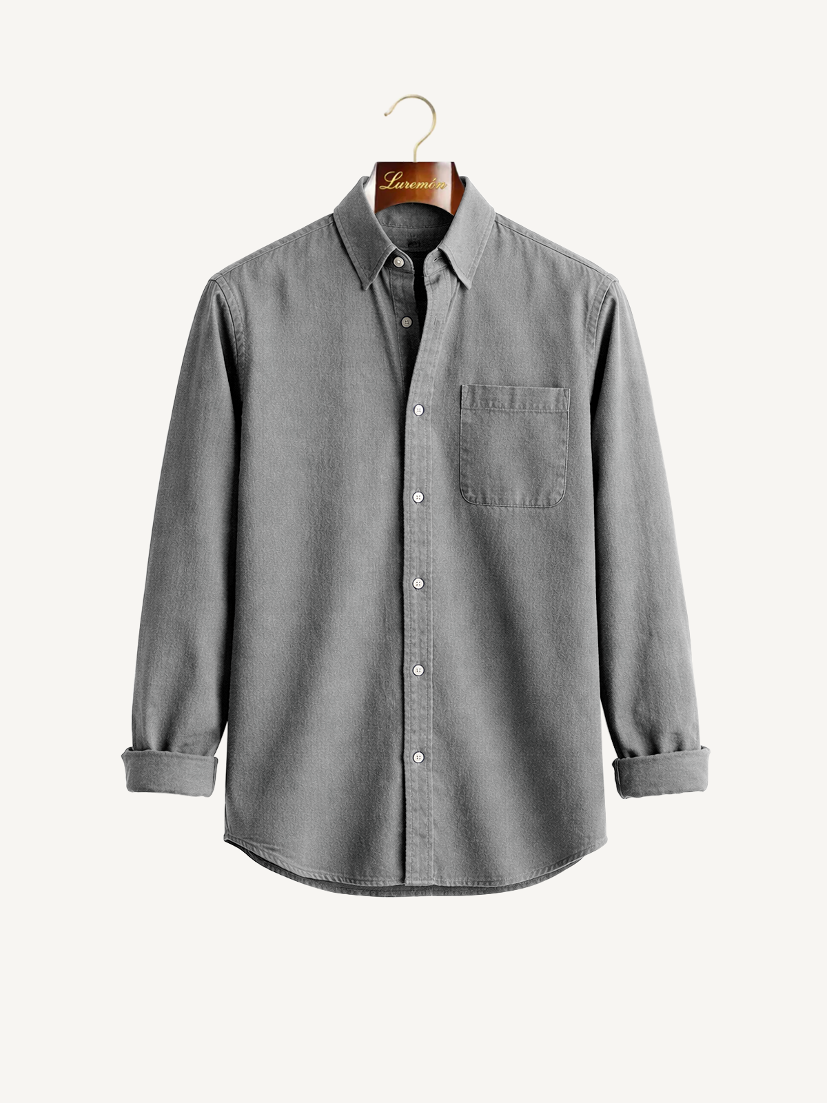 Long-sleeve shirt with button placket