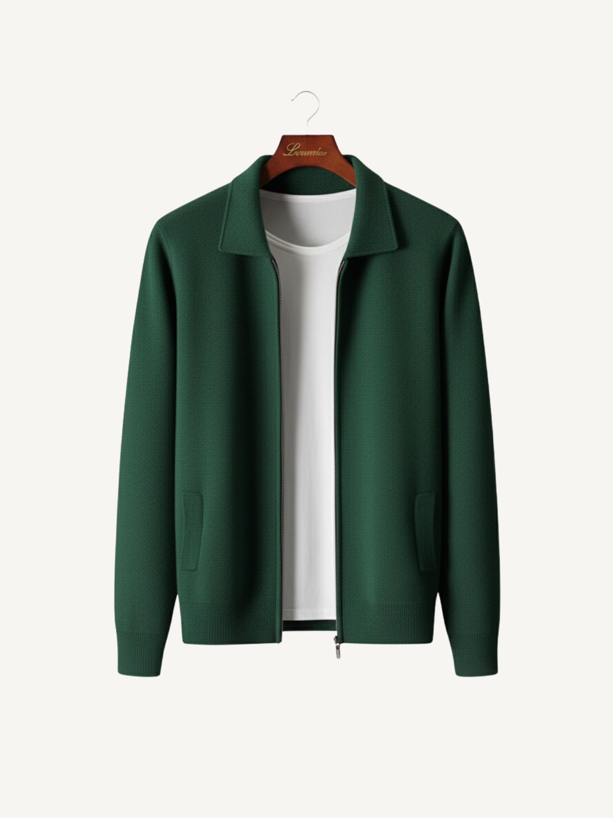 Woll Strickjacke mit Reißverschluss