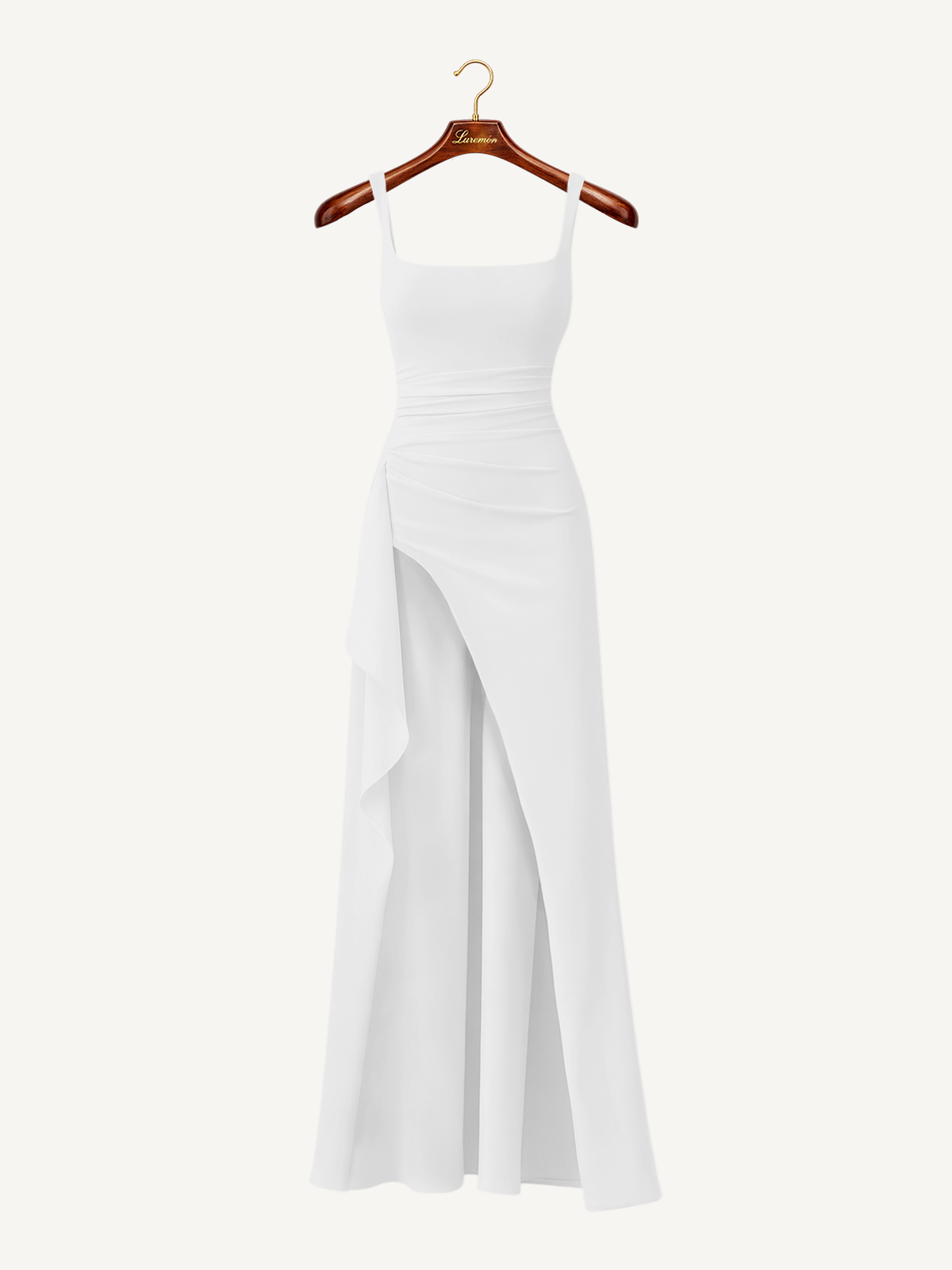 Spaghettiträger Schlitz Maxikleid