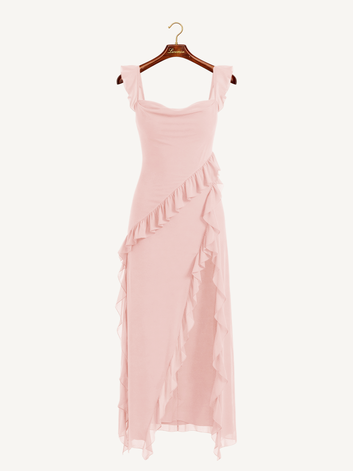 Maxikleid mit Rüschen Schnitt