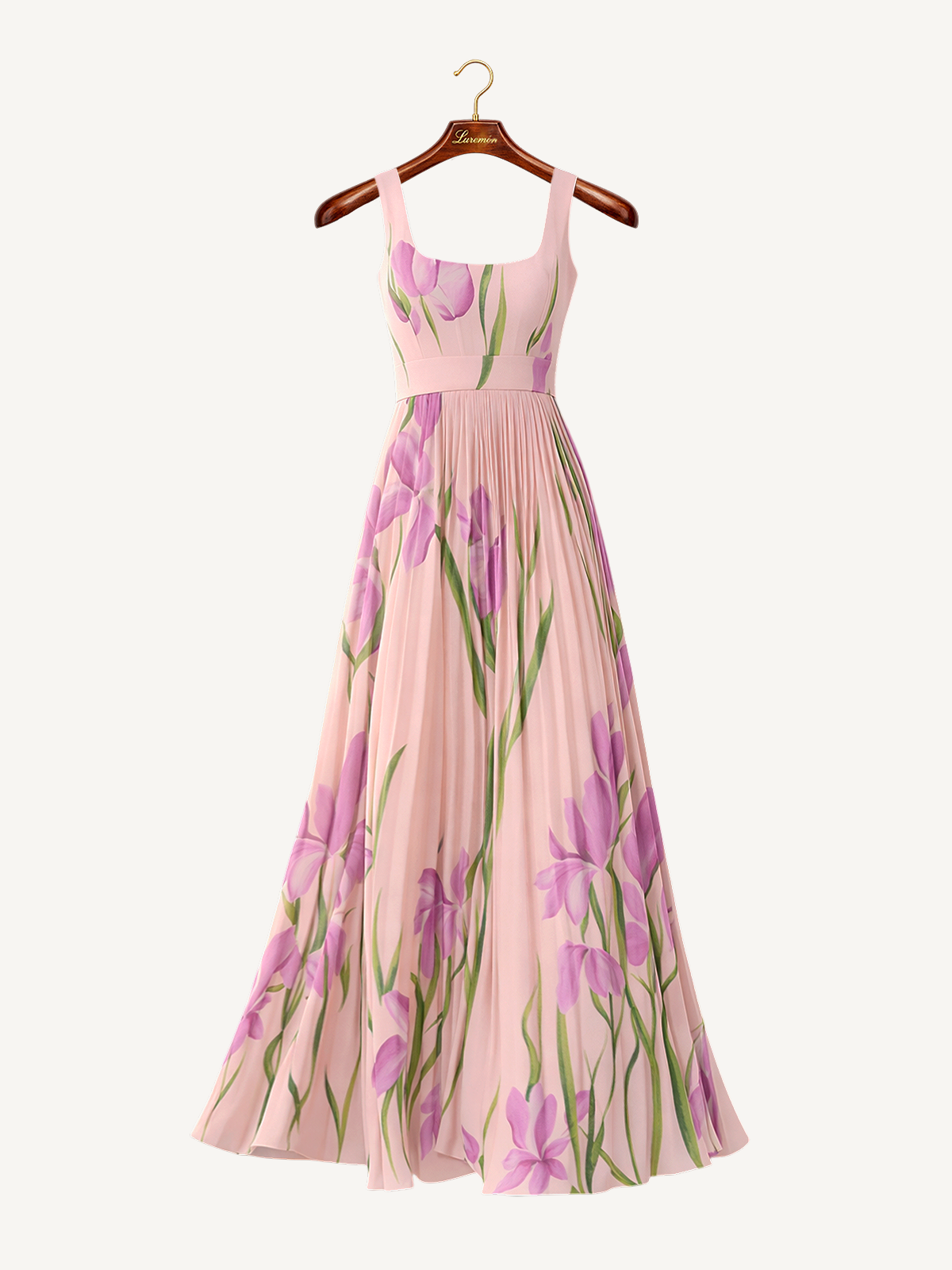 Florales Plissee Maxikleid