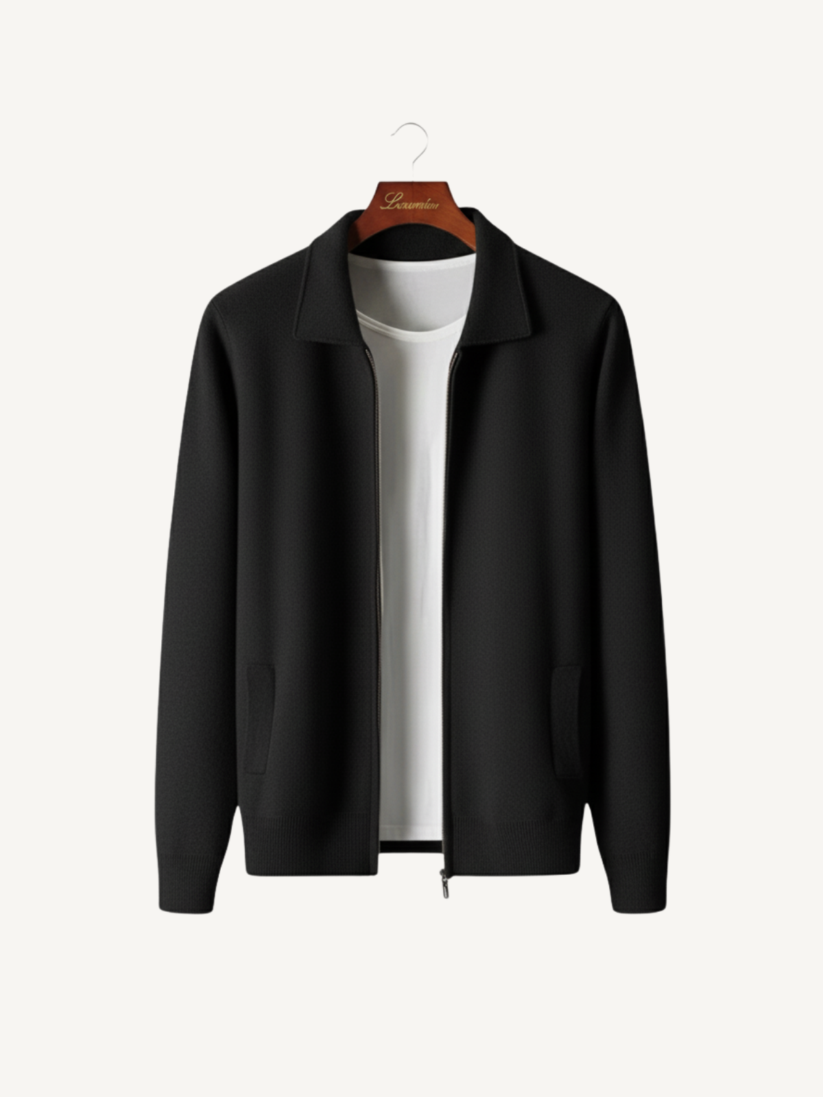 Woll Strickjacke mit Reißverschluss