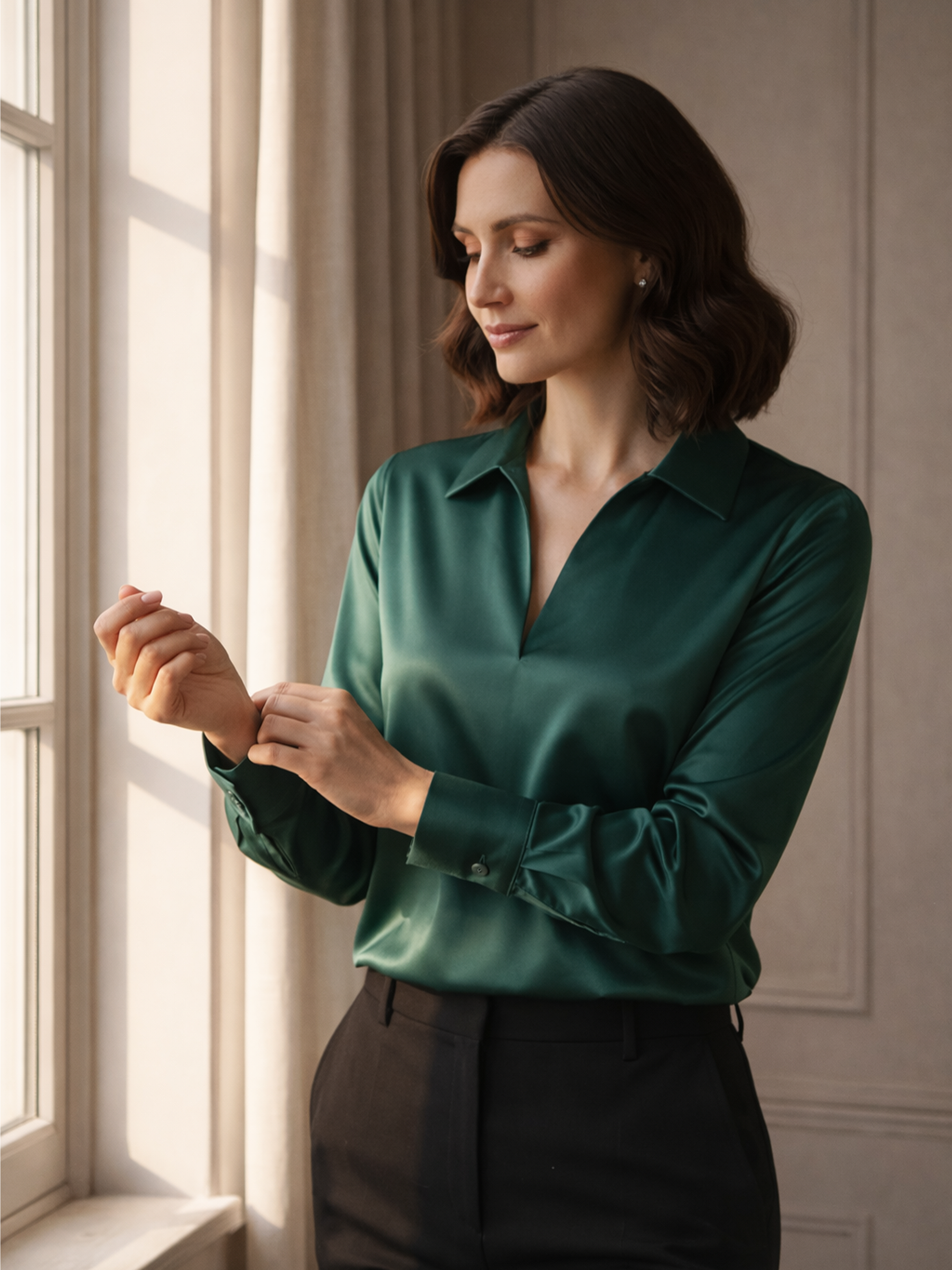 Elegante Satin Bluse