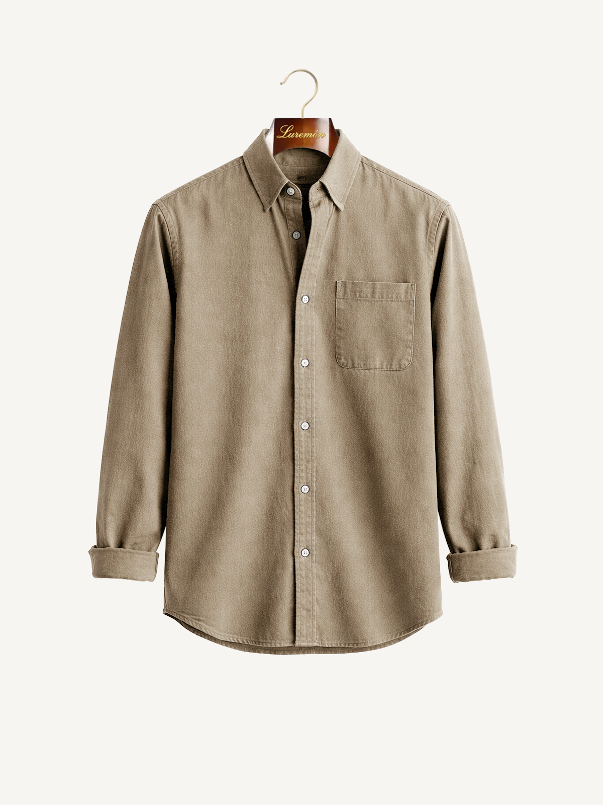 Long-sleeve shirt with button placket