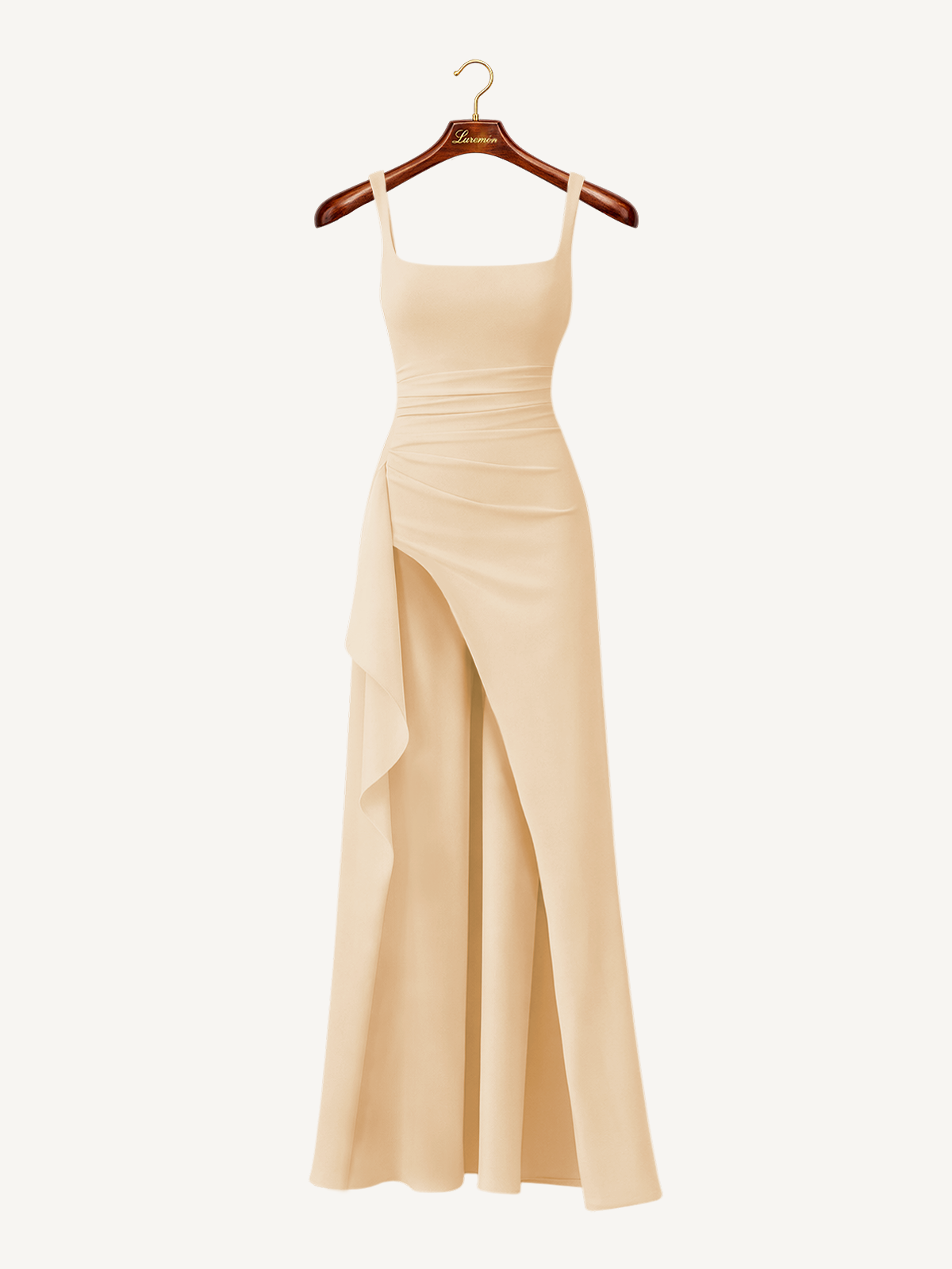 Spaghettiträger Schlitz Maxikleid